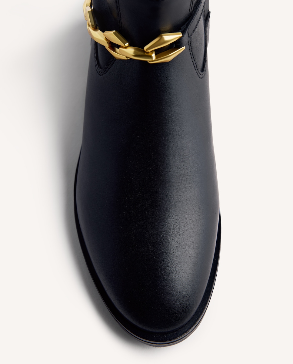 Botas com Palmilha Acolchoada e Fecho Zip Preto-5