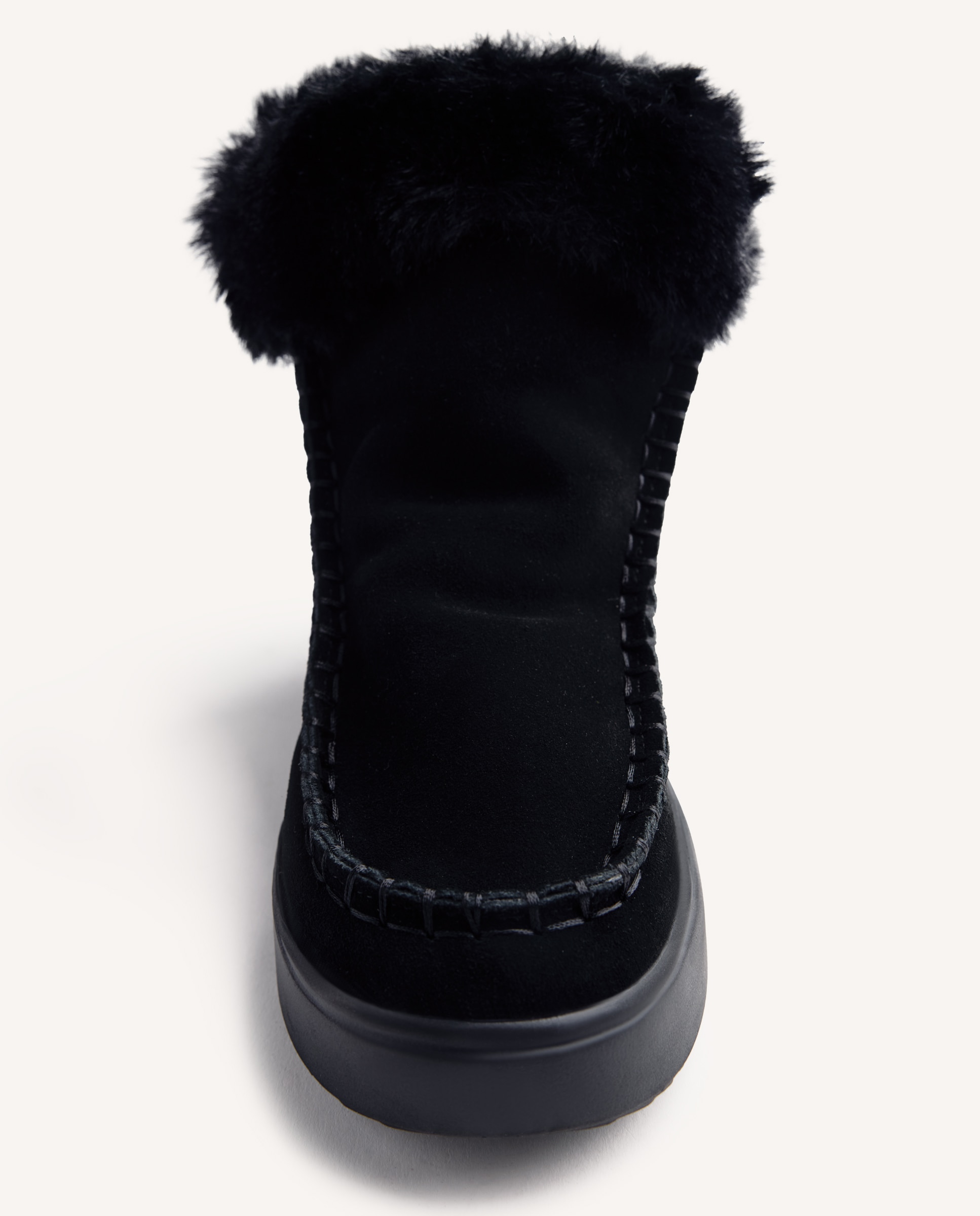 Botas Estilo Australianas em Camurça com Forro de Pelo Preto-3