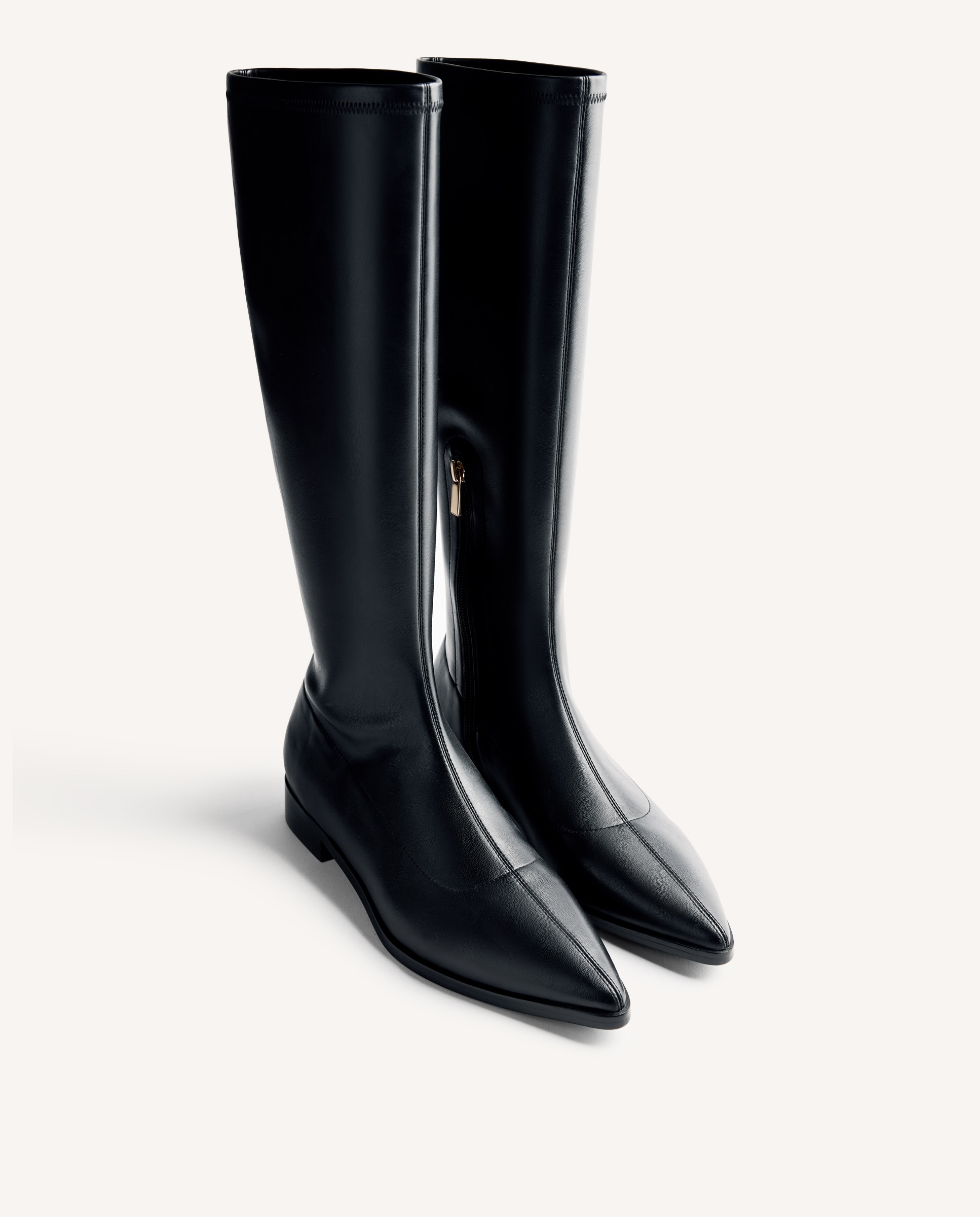 Botas Elásticas de Cano Alto com Palmilha Acolchoada Preto-2
