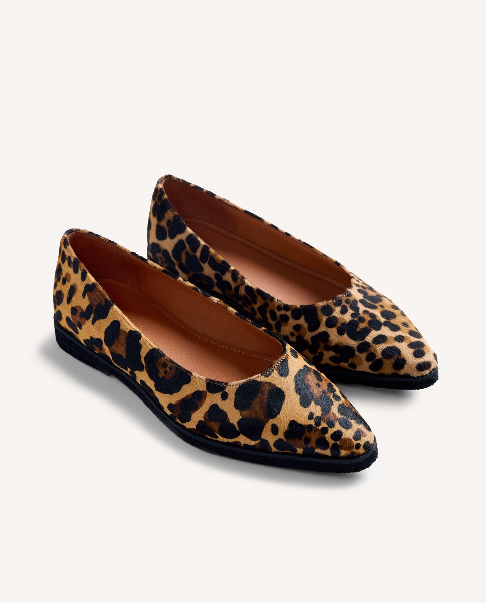 Sabrinas de Pele Tipo Pelo com Estampado Animal e Palmilha Acolchoada Estampado-2