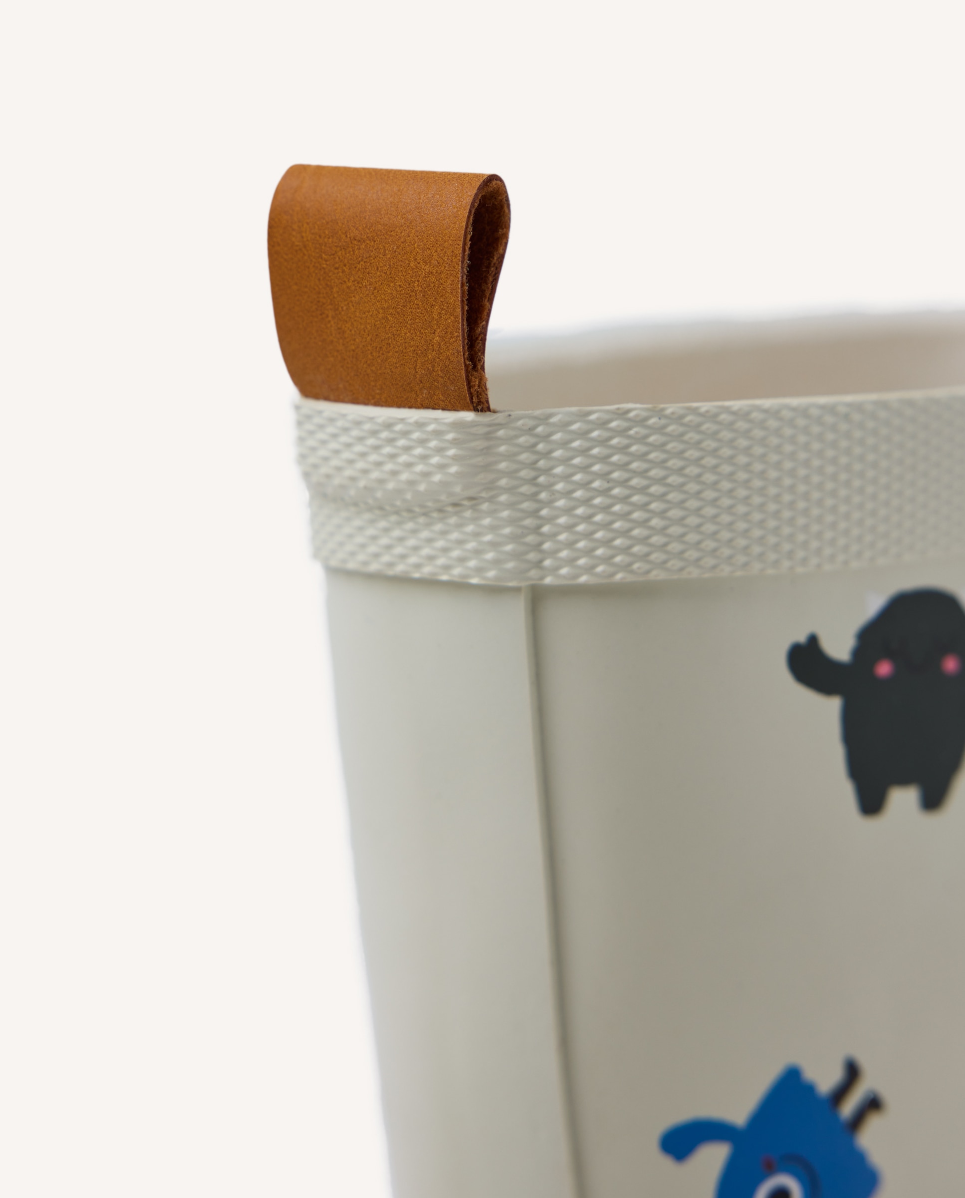 Botas de Água Infantil com Desenhos e Forro Interior de Pelo Cinzento-5