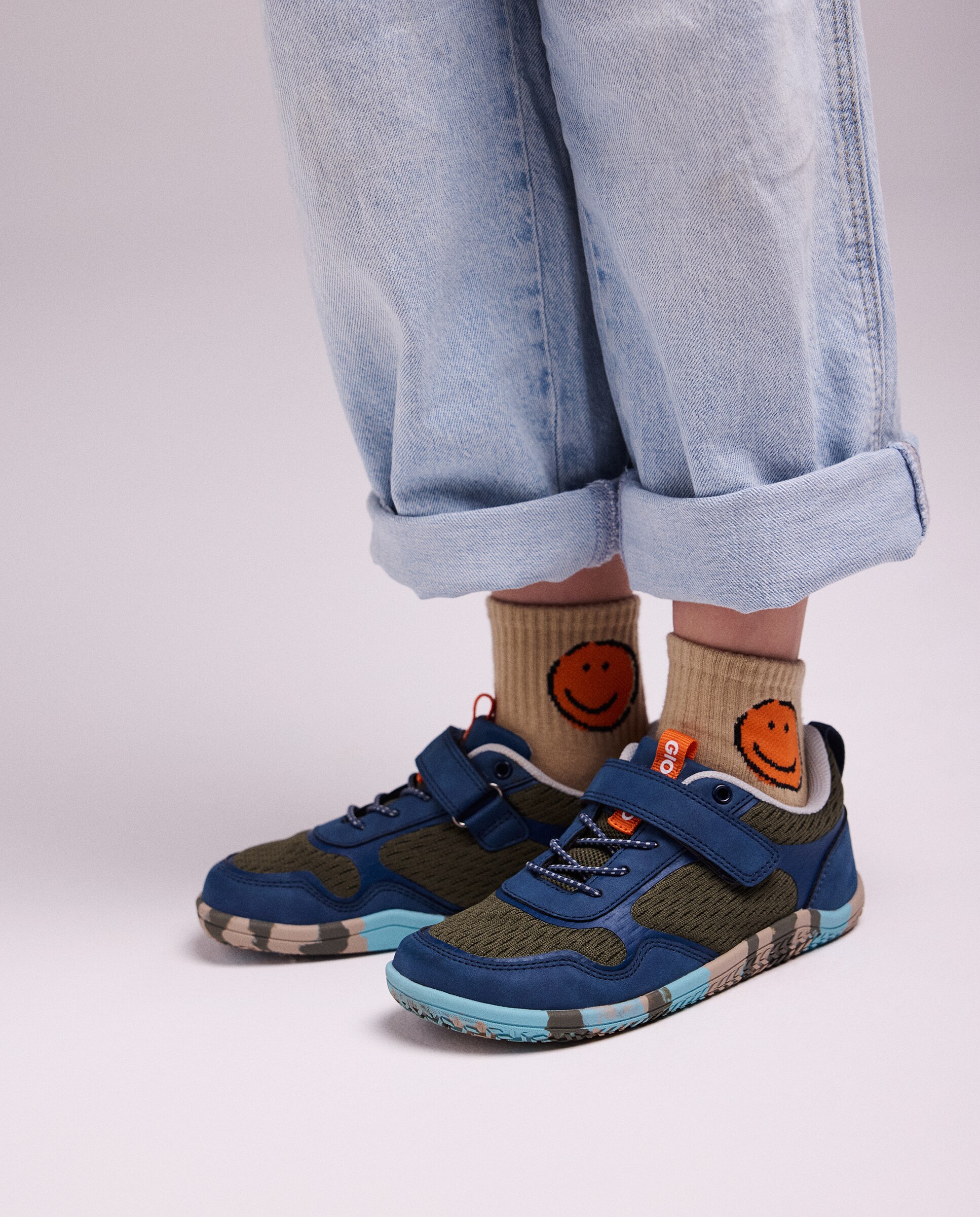 Sapatilhas Desportivas Infantil com Sola Estampada Barefoot Caqui-7
