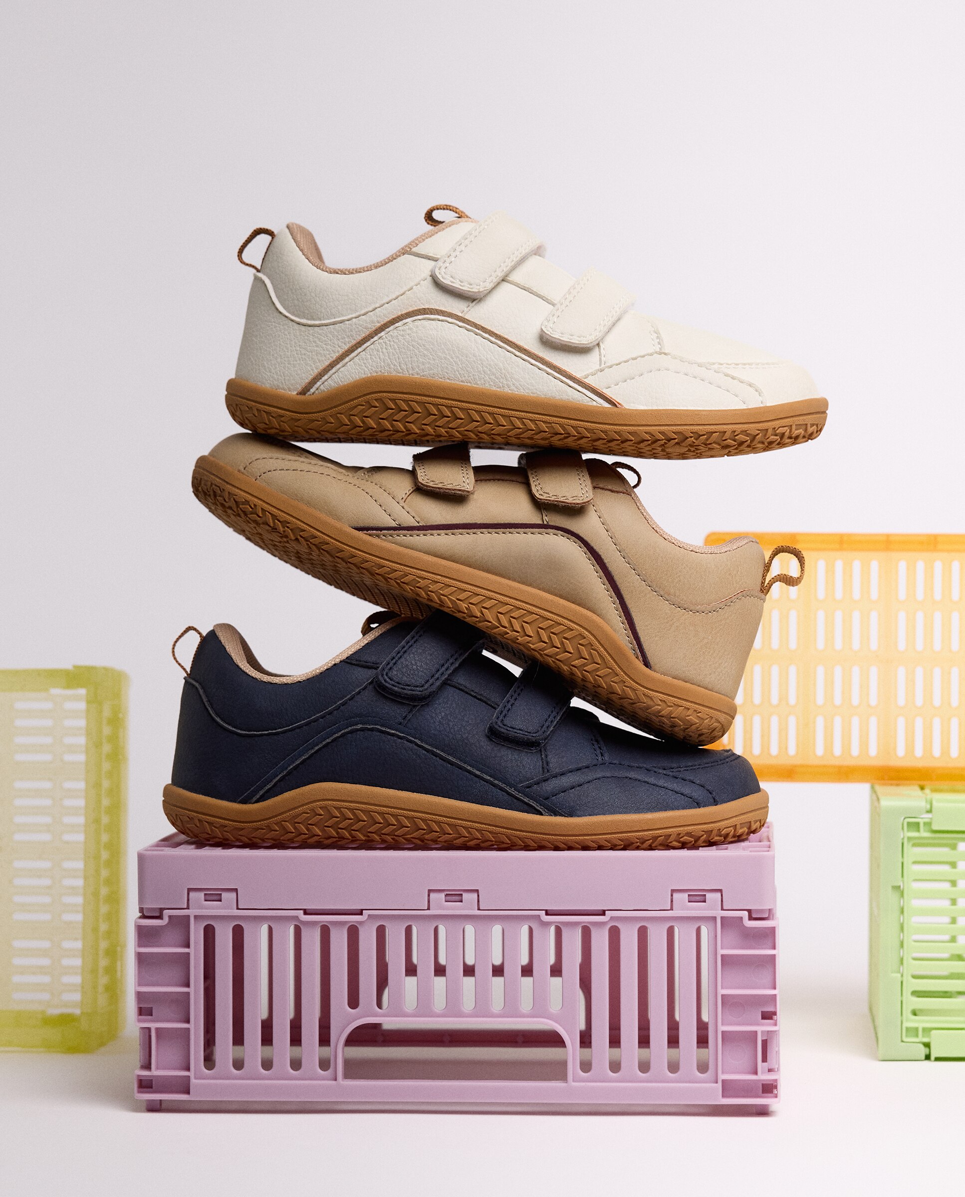 Sapatilhas Desportivas Infantil com Fecho Duplo Colegiais Barefoot Marinho-8