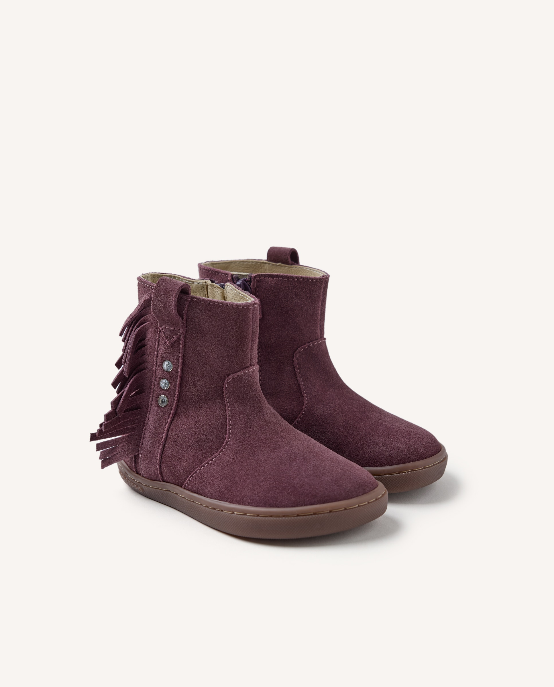Botas Infantil de Pele Camurça em Bordeaux Bordeaux-2