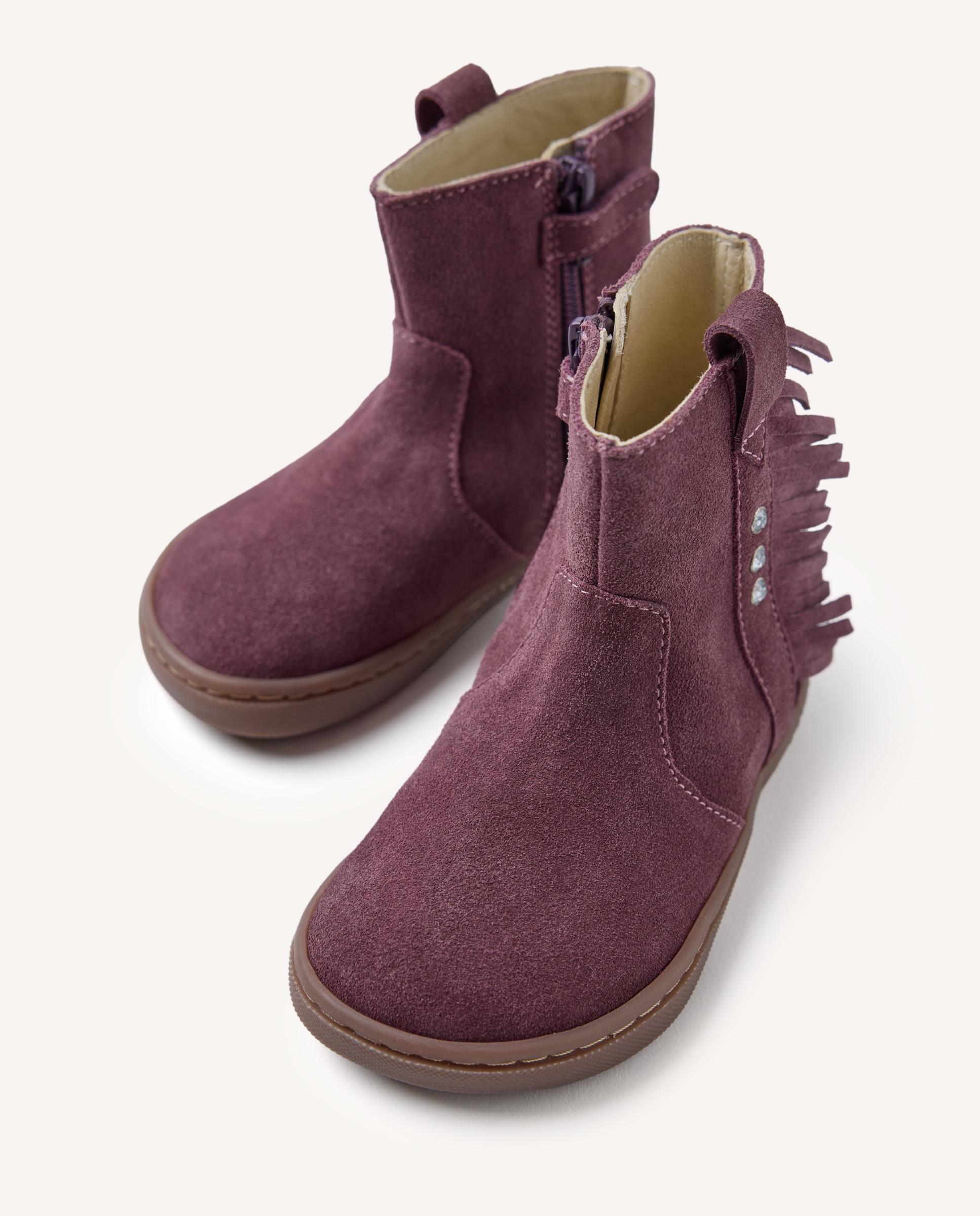 Botas Infantil de Pele Camurça em Bordeaux Bordeaux-3