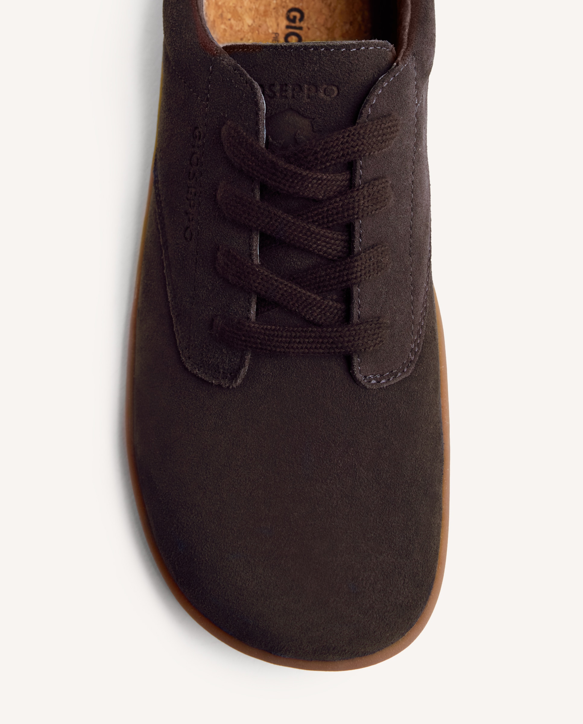 Sapatilhas Barefoot Monocolor de Pele Camurça Castanho-chocolate-3