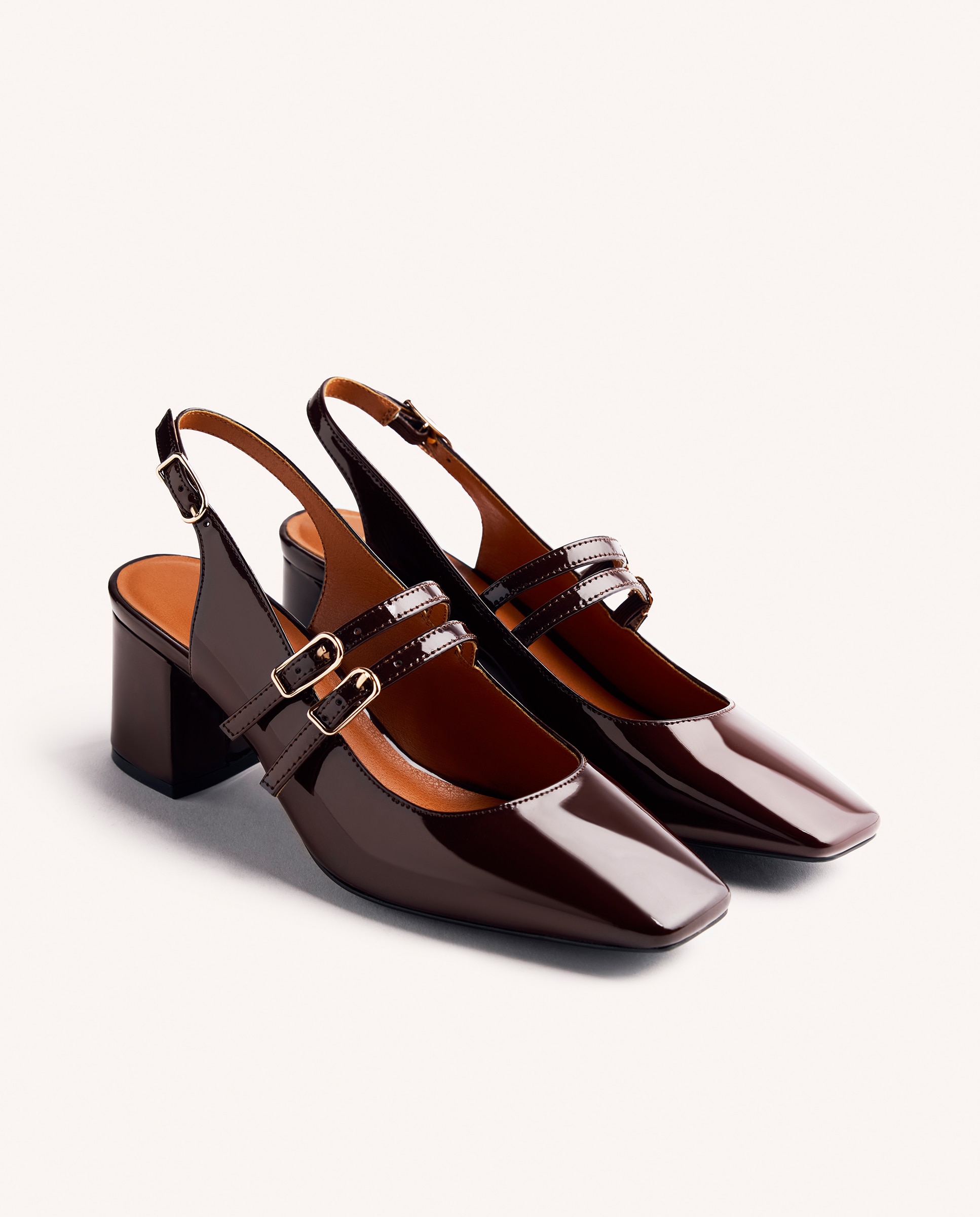 Sapatos de Salto Estilo Mary-jane Bordeaux Castanho-2
