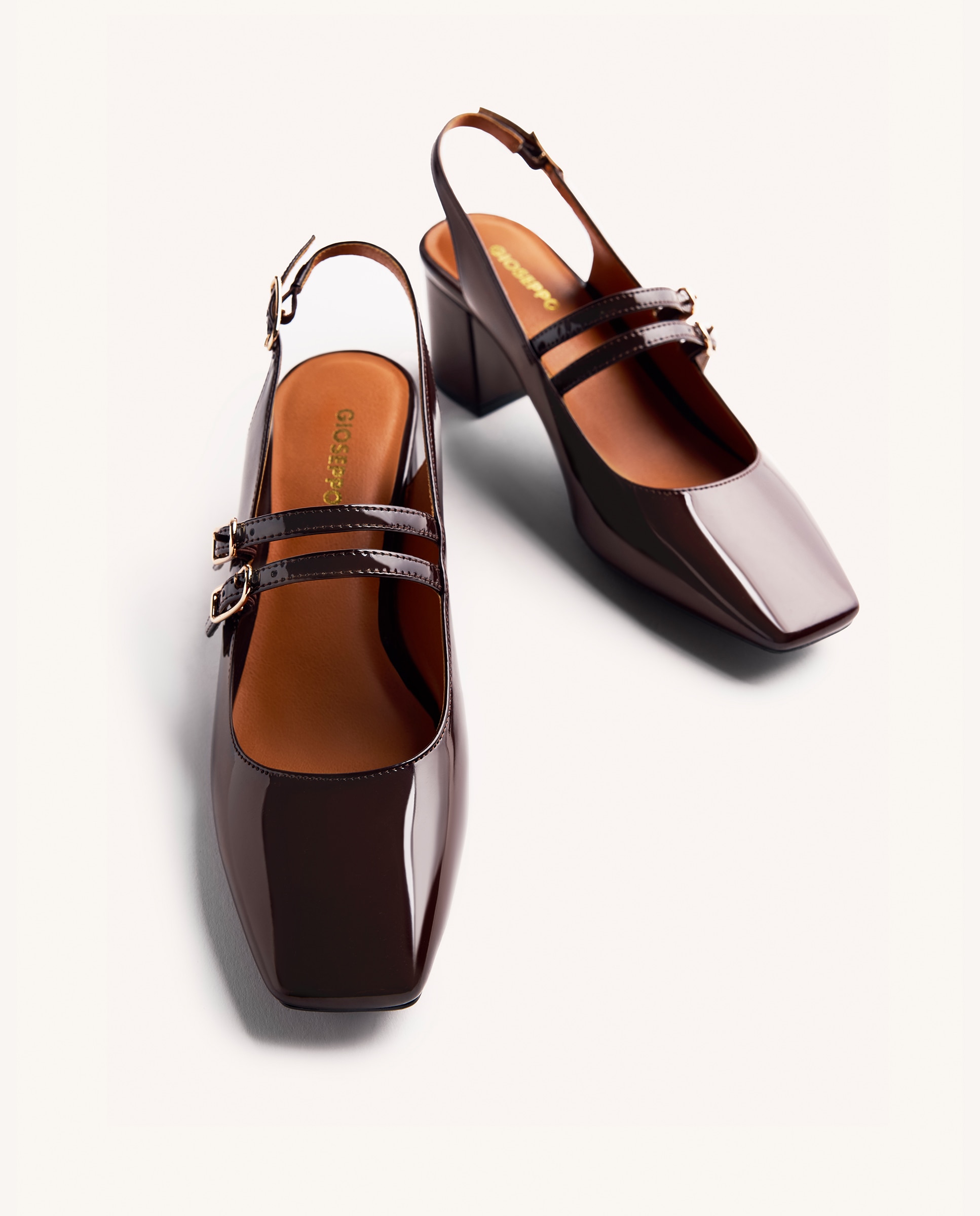 Sapatos de Salto Estilo Mary-jane Bordeaux Castanho-6