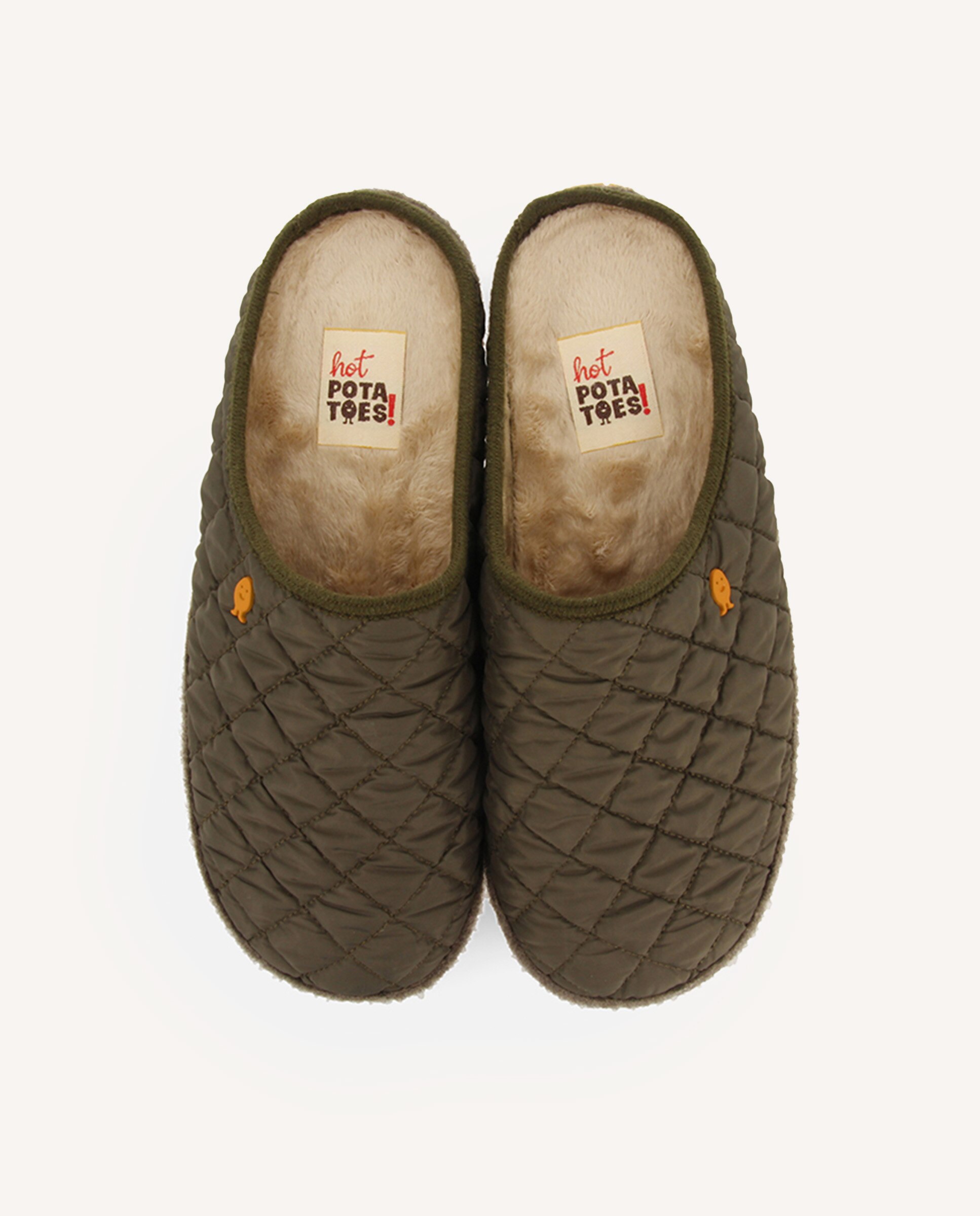 Pantufas com Sola em Contraste e Palmilha Amovível Caqui-4