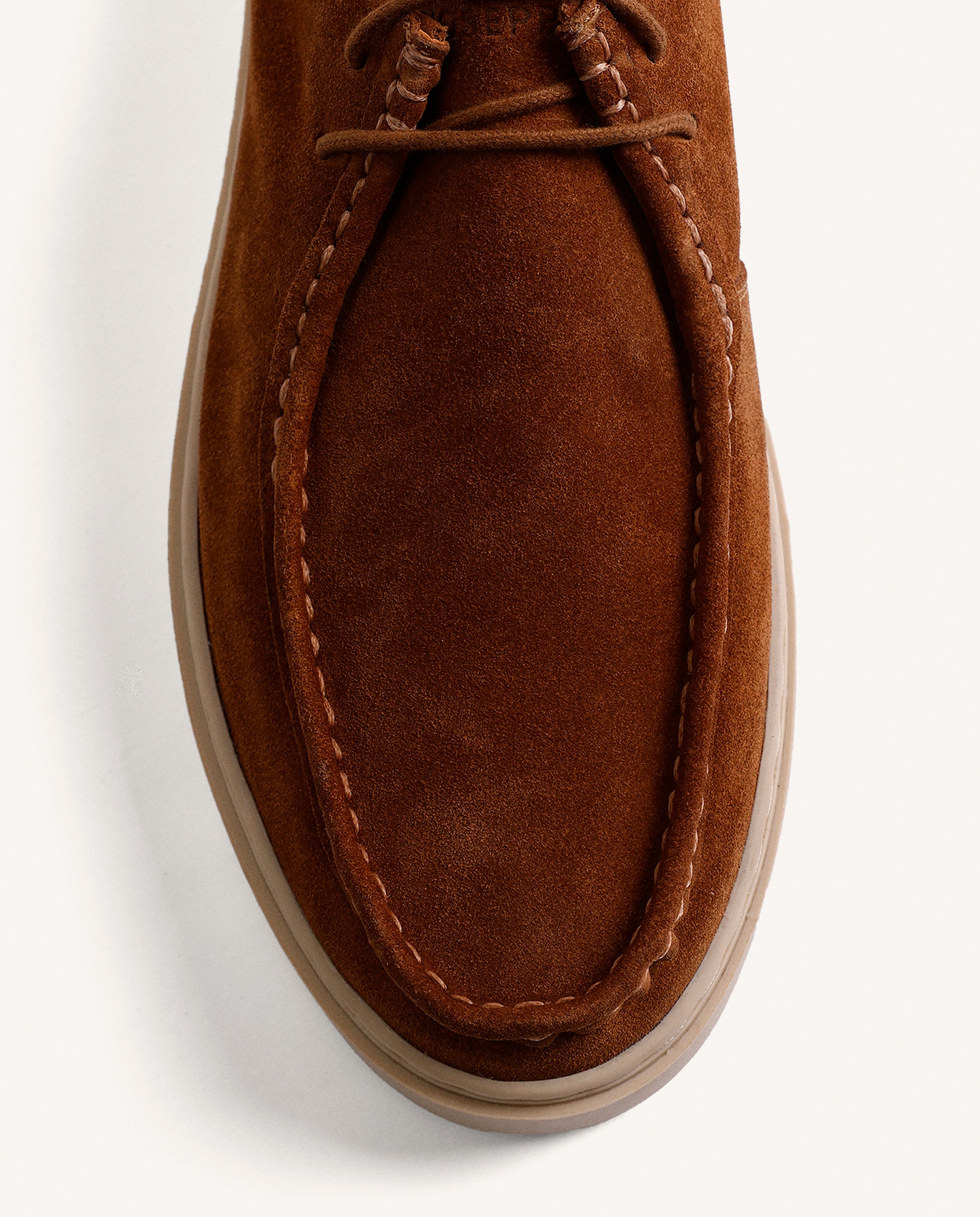 Bluchers de Pele Estilo Wallabee com Cordões Couro-3