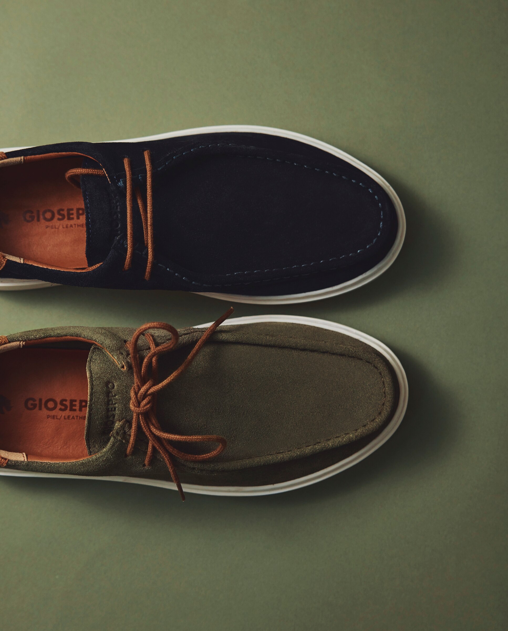 Bluchers Estilo Wallabees de Pele em Acabado Camurça Azul-marinho-7