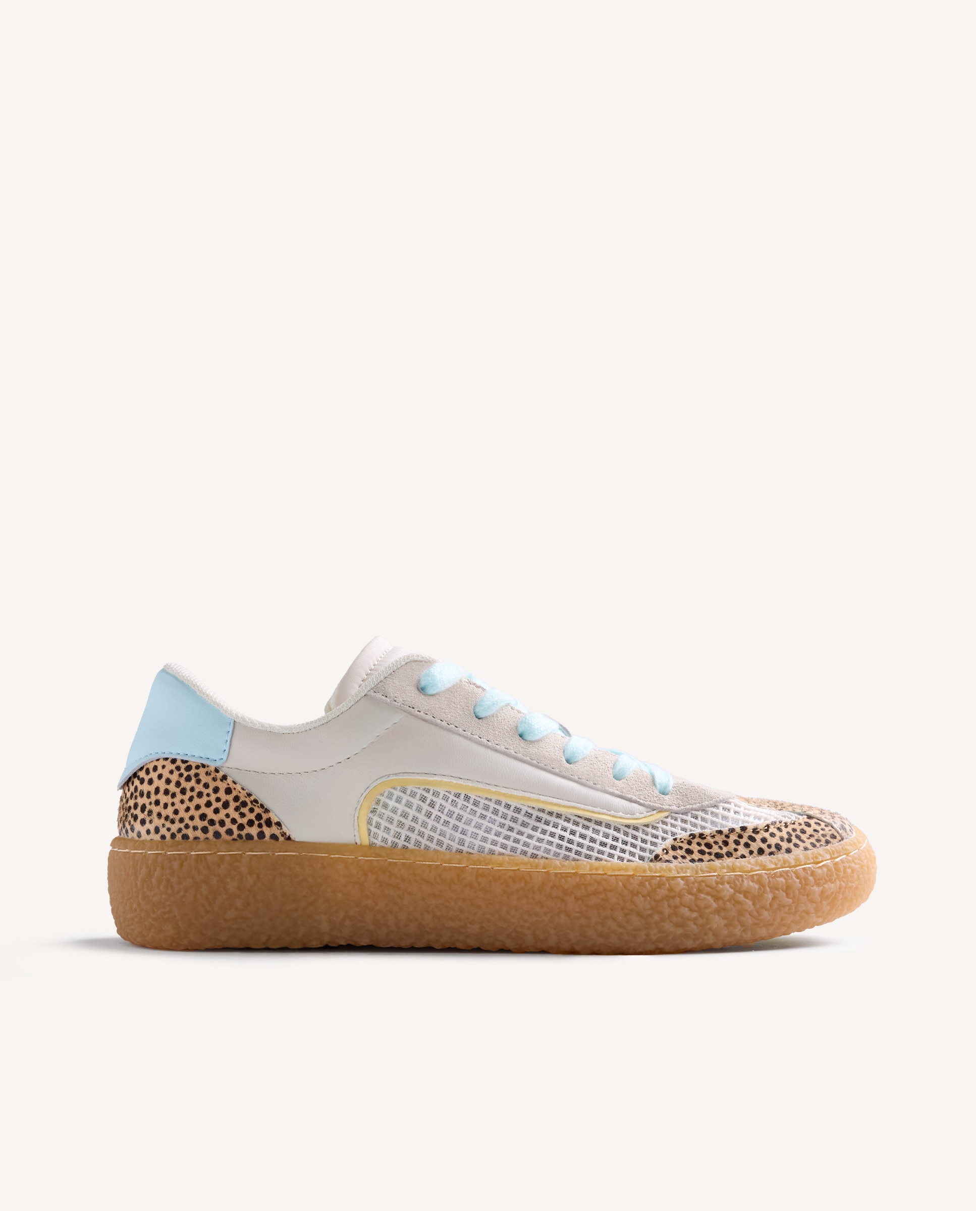Imagem 0 de Sapatilhas Desportivas com Pele Camurça, Rede Sobreposta e Estampado Animal