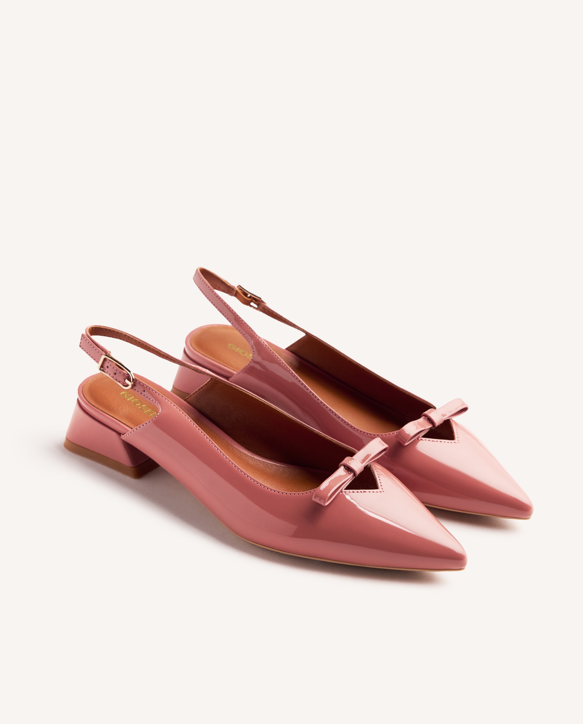 Sabrinas com Salto Estilo Sapatos de Salto Descanelados com Laço Rosa-pastilha-2