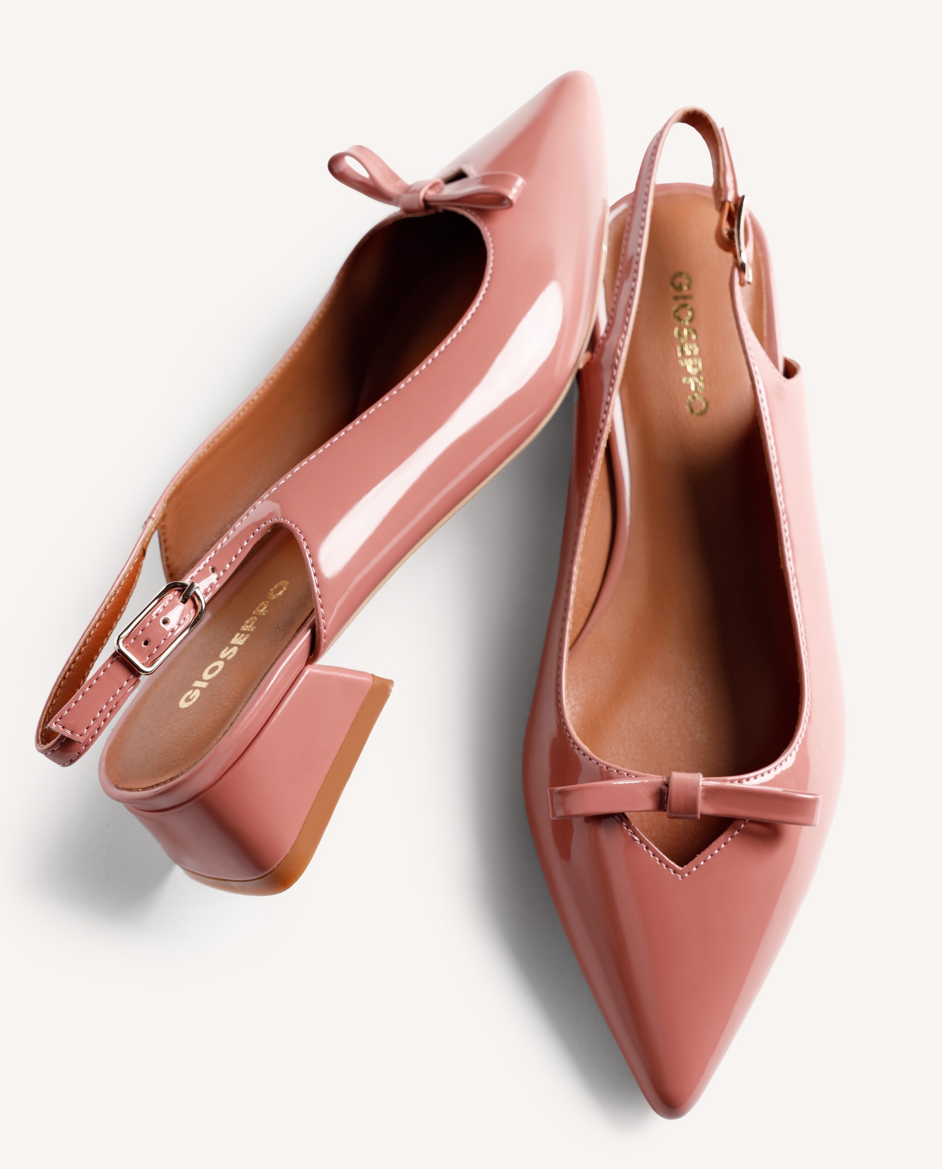 Sabrinas com Salto Estilo Sapatos de Salto Descanelados com Laço Rosa-pastilha-4
