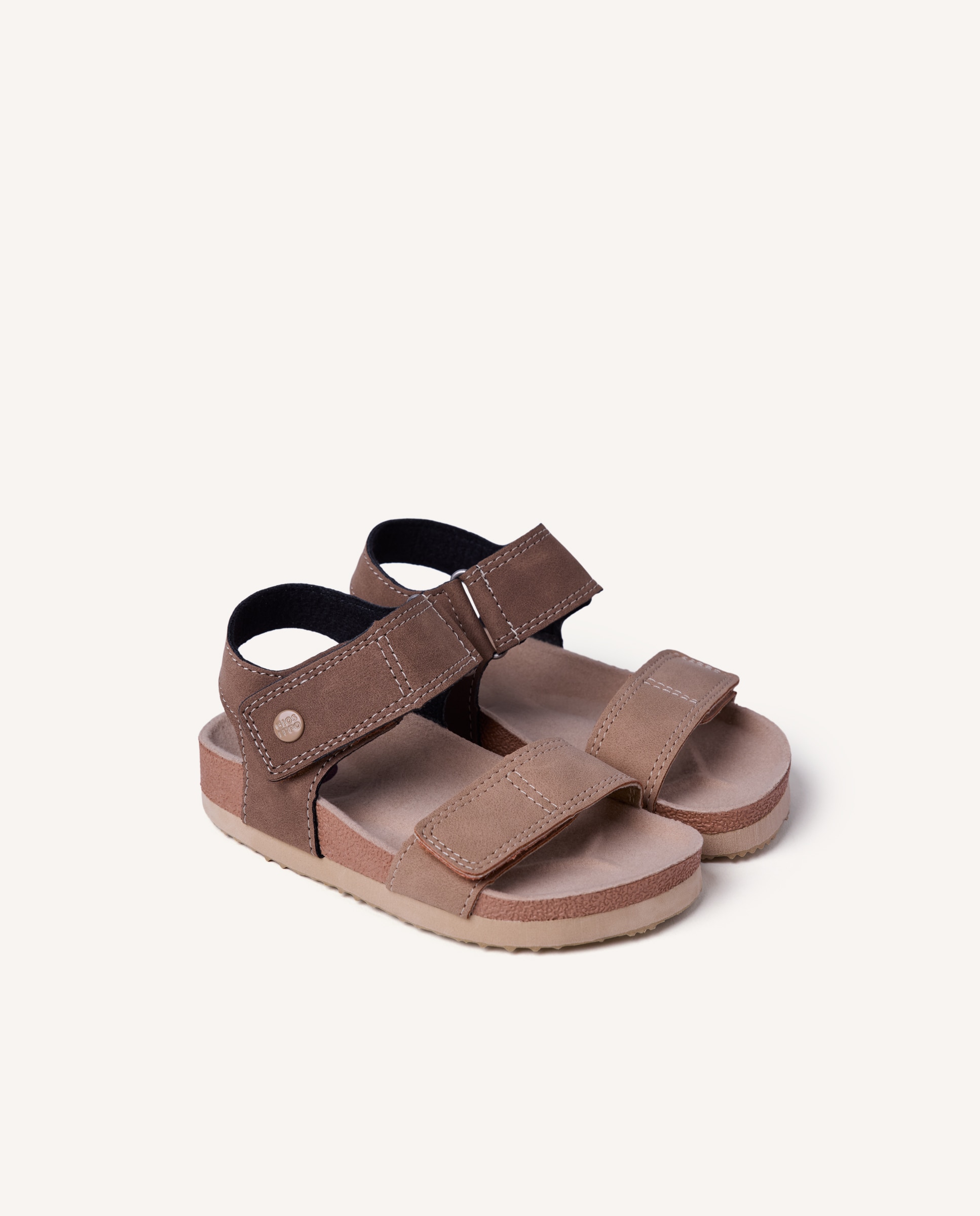 Sandálias Abertas Infantil Estilo Bio com Contrastes de Cor e Fecho Duplo Gioseppo Castanho-2