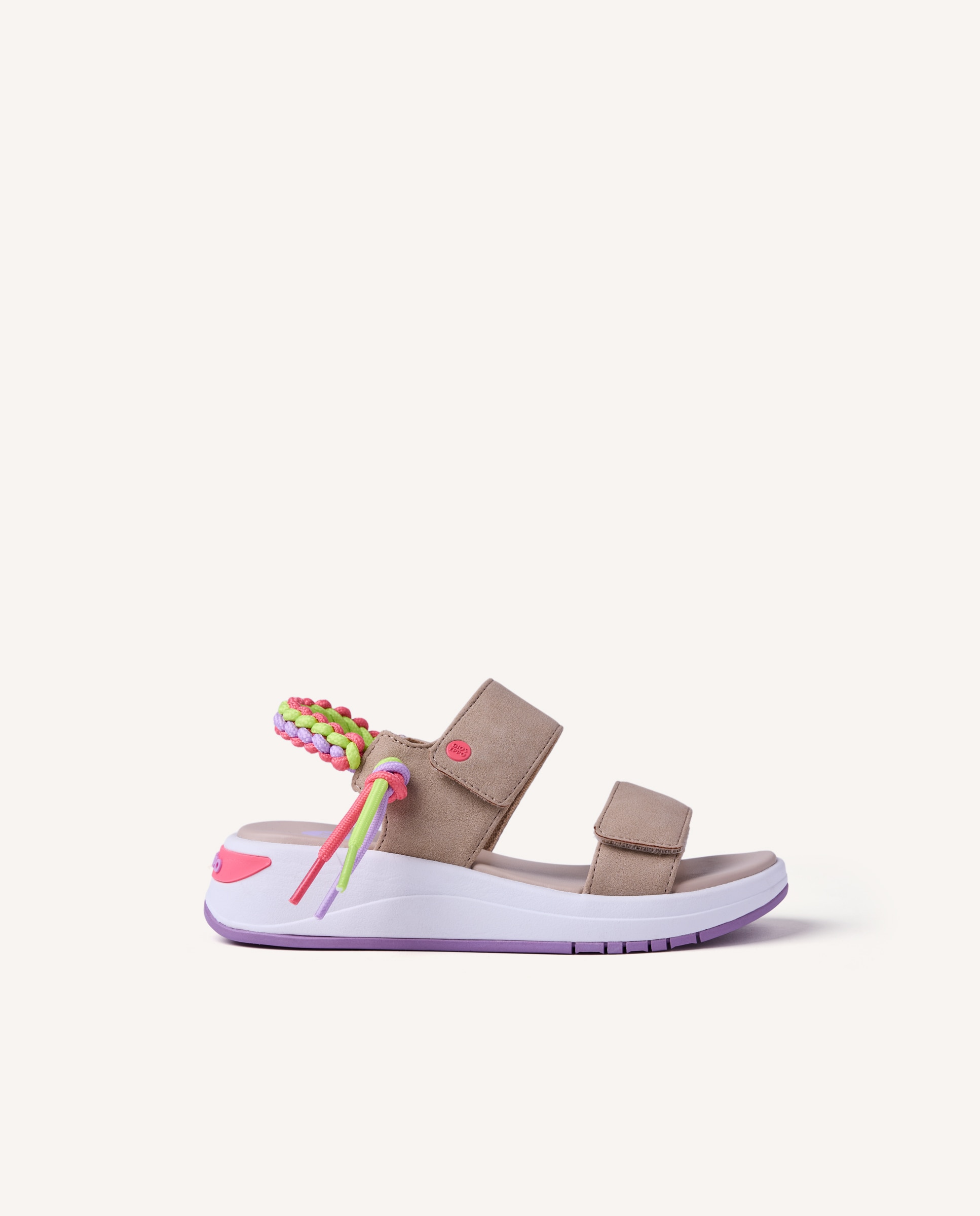 Imagem 0 de Sandálias Abertas Infantil Estilo Desportivo com Atacadores Multicolores e Entrançados