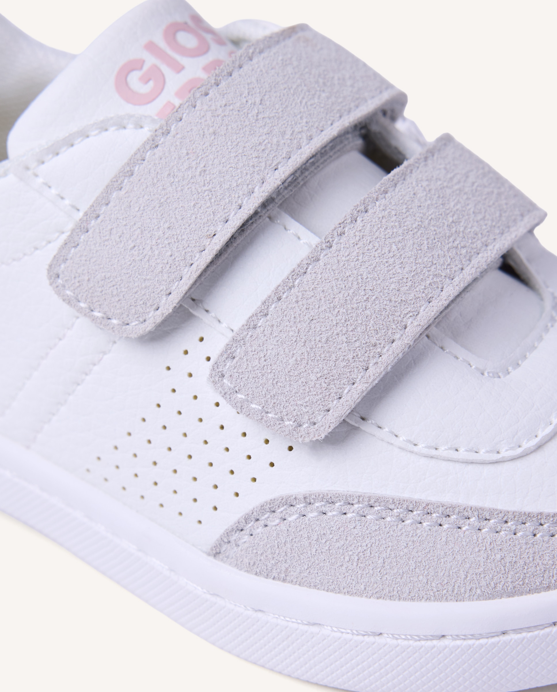 Sapatilhas Desportivas para Bebé Barefoot com Acabamentos Coloridos e Perfuradas na Lateral Branco / Rosa-4