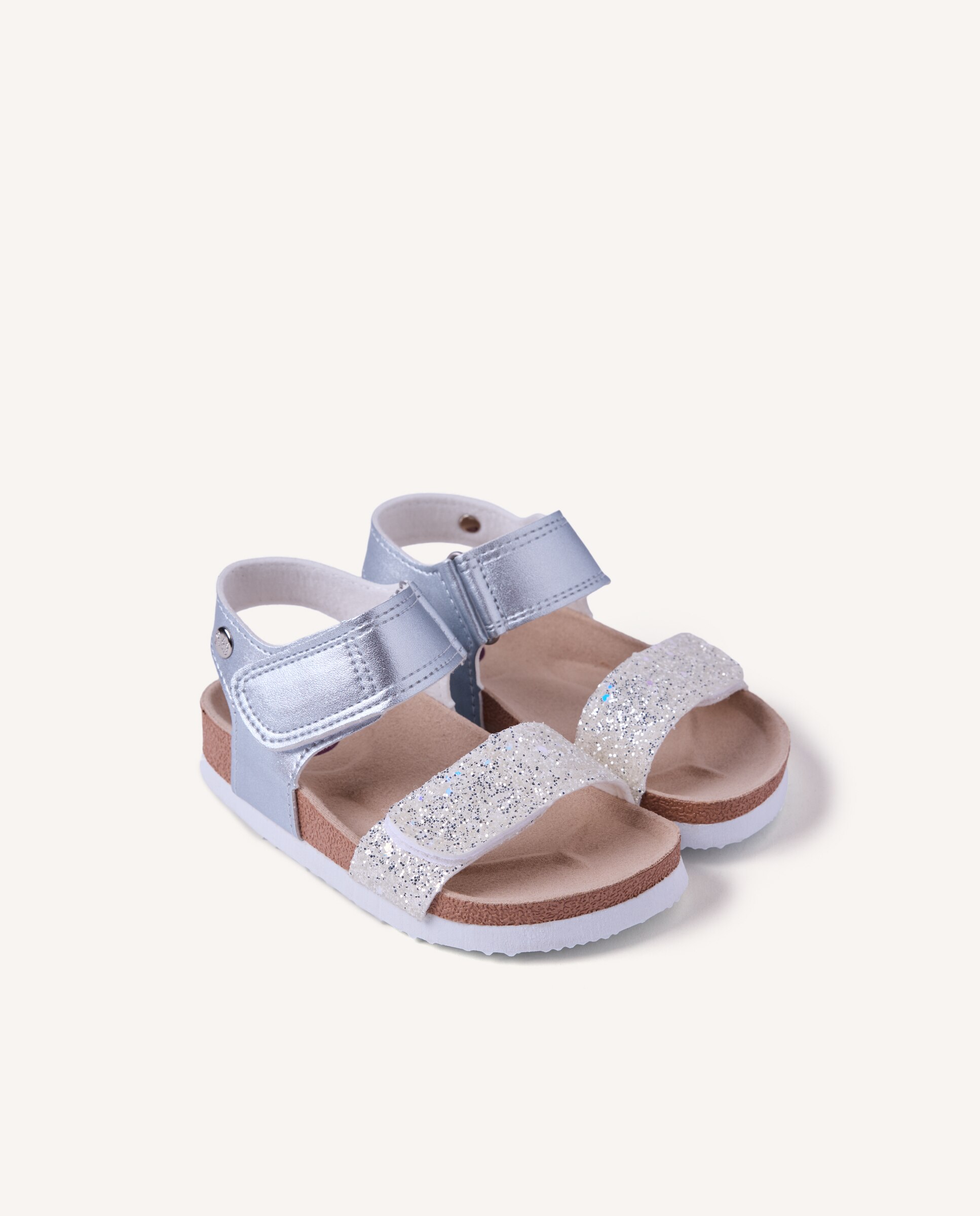 Sandálias Abertas Infantil Tipo Bio com Fecho Duplo e Sola Leve Gioseppo Prata-2