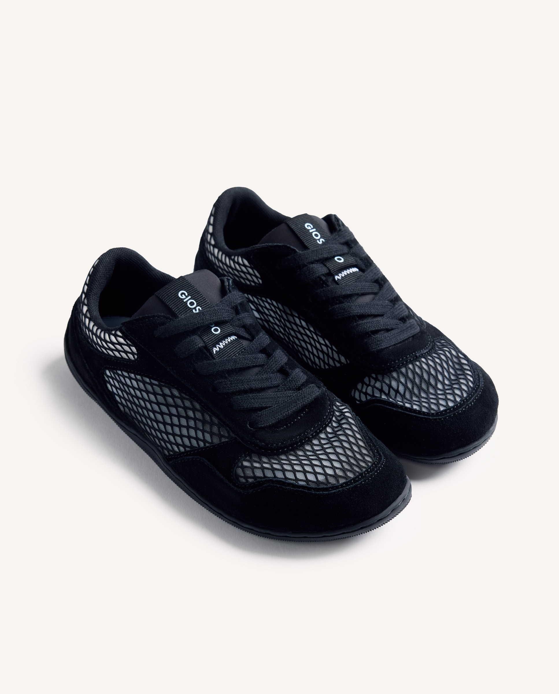Sapatilhas Desportivas de Pele Monocolor e Rede Barefoot Preto-2