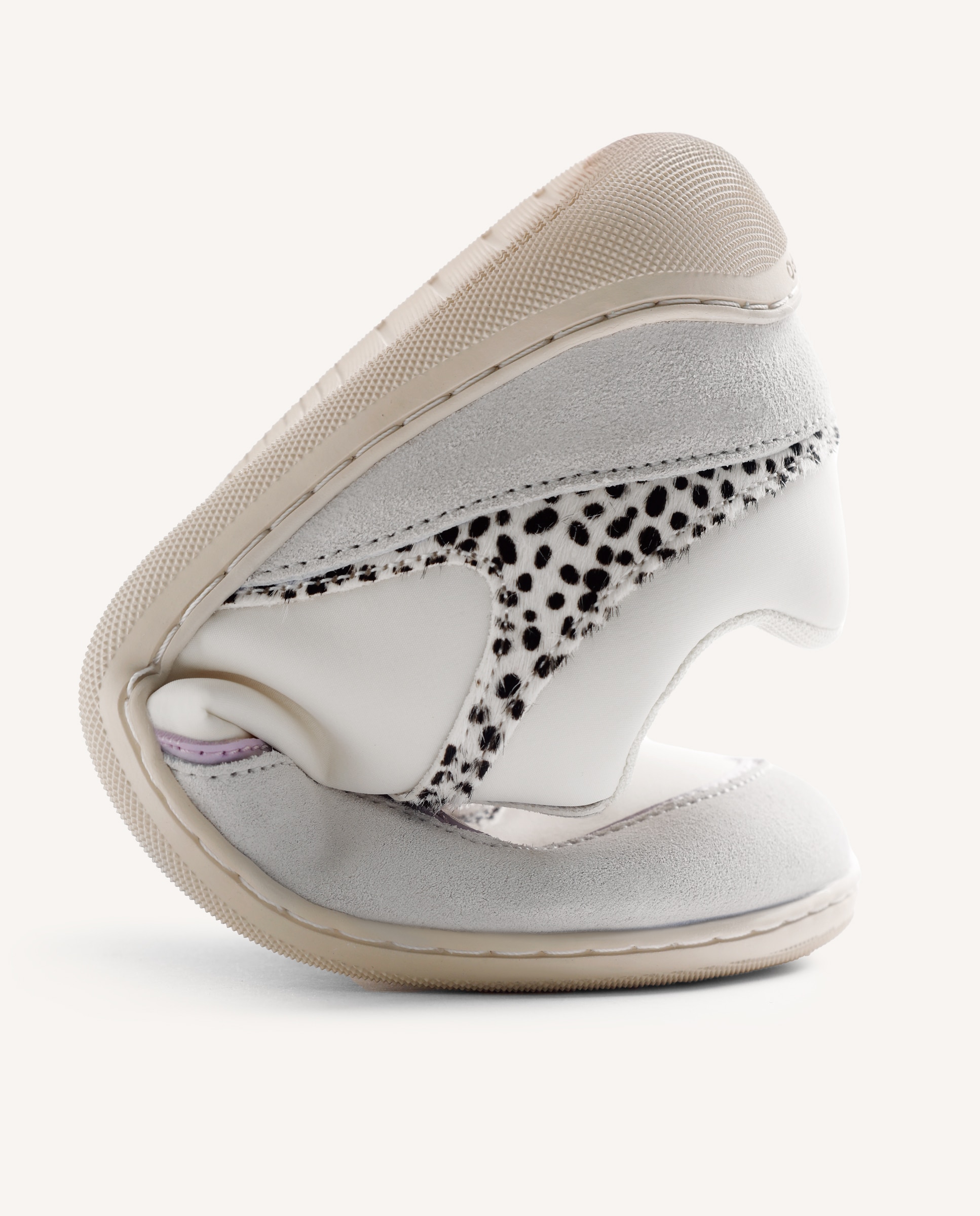 Sapatilhas Desportivas de Pele com Estampado e Acabamentos Coloridos Barefoot Branco-marfim-4