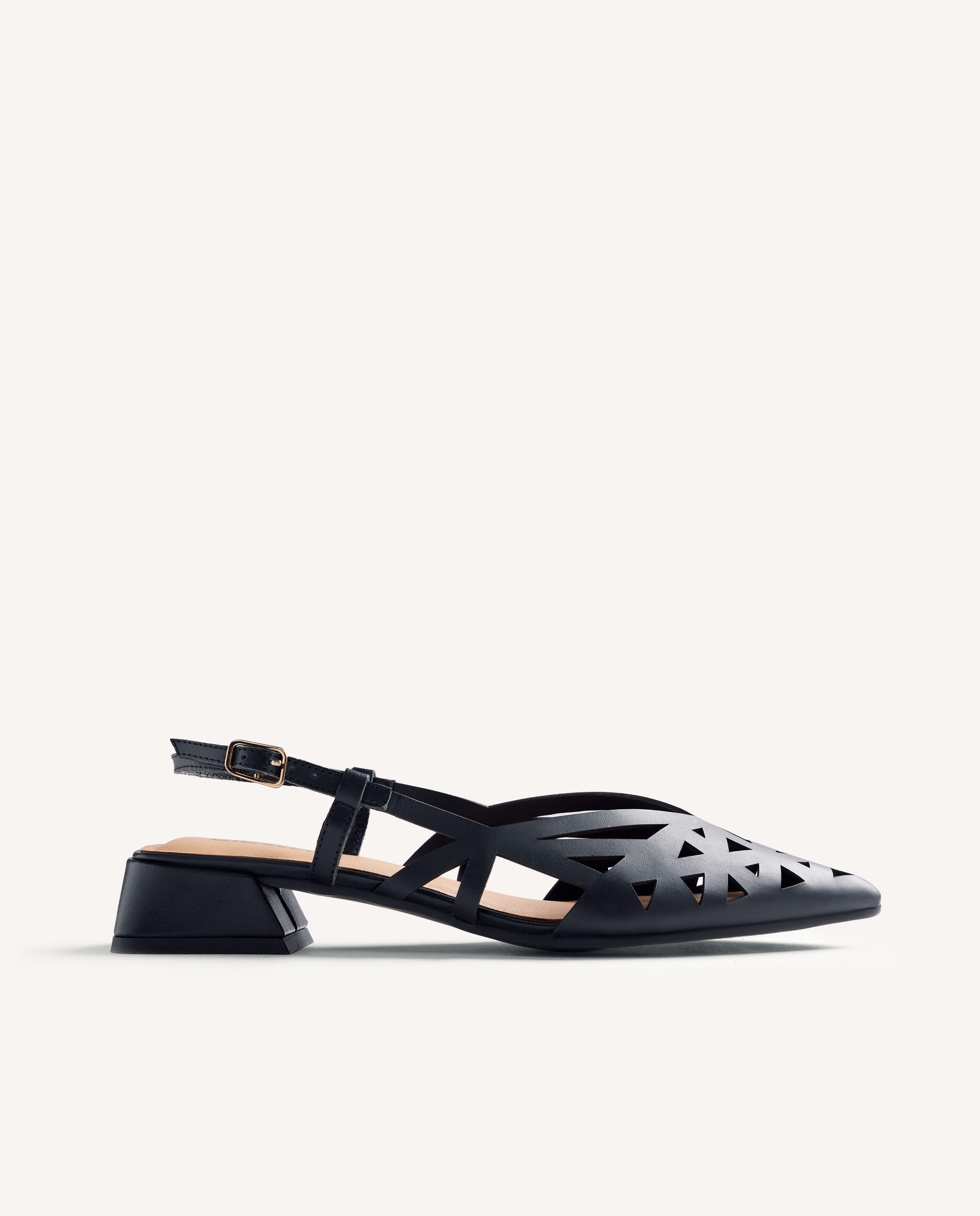 Imagem 0 de Peep Toes Estilo Sapatos de Salto com o Calcanhar Aberto de Pele com Tiras