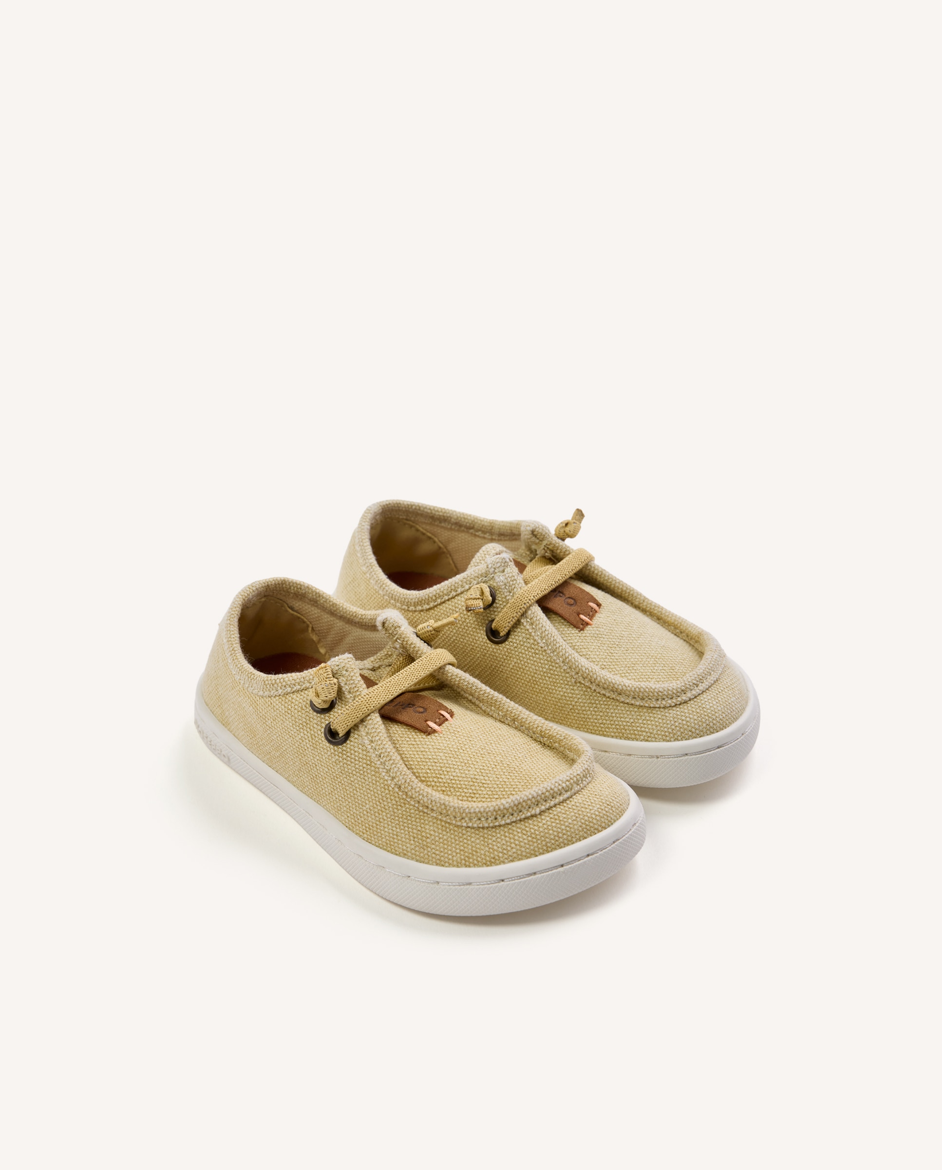 Mocassins Infantil Barefoot Estilo Náuticos de Lona Gioseppo Amarelo-2