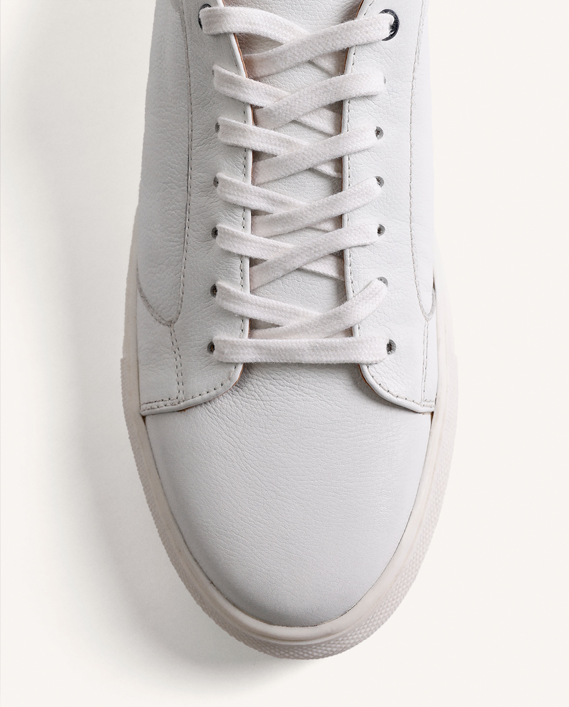 Desportivas de Pele com Palmilha Acolchoada Branco-3