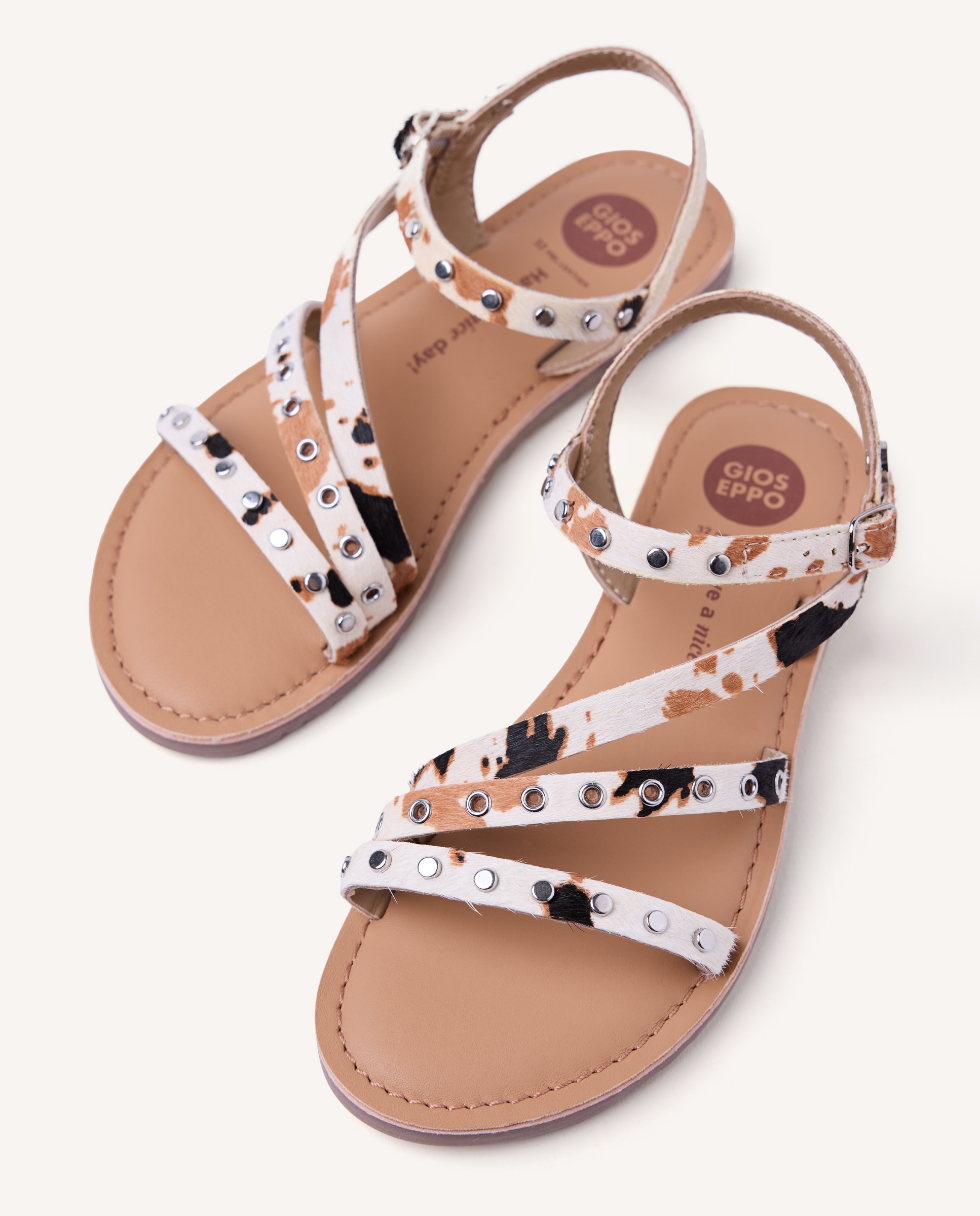Sandálias em Pele com Animal Print Estampado-3