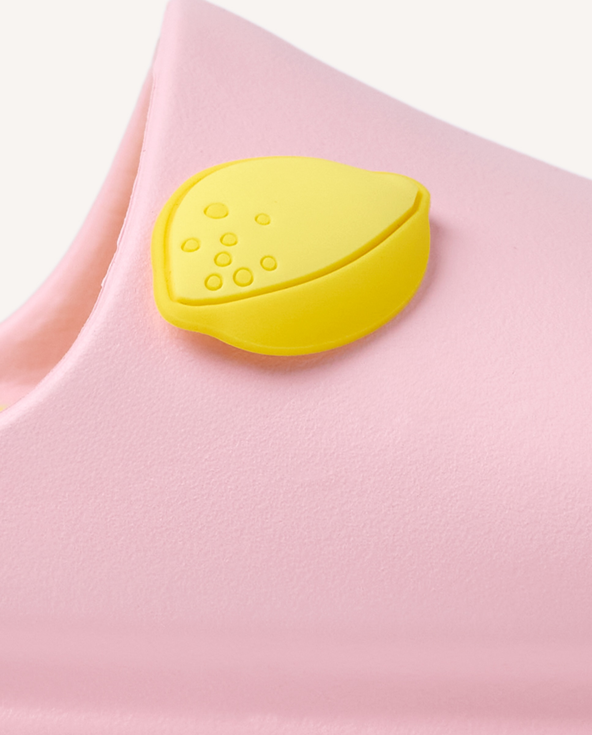 Chinelos de Tipo Pala com Estampado de Limões, Pin Intercambiável e Palmilha Dupla Amovível Rosa-5