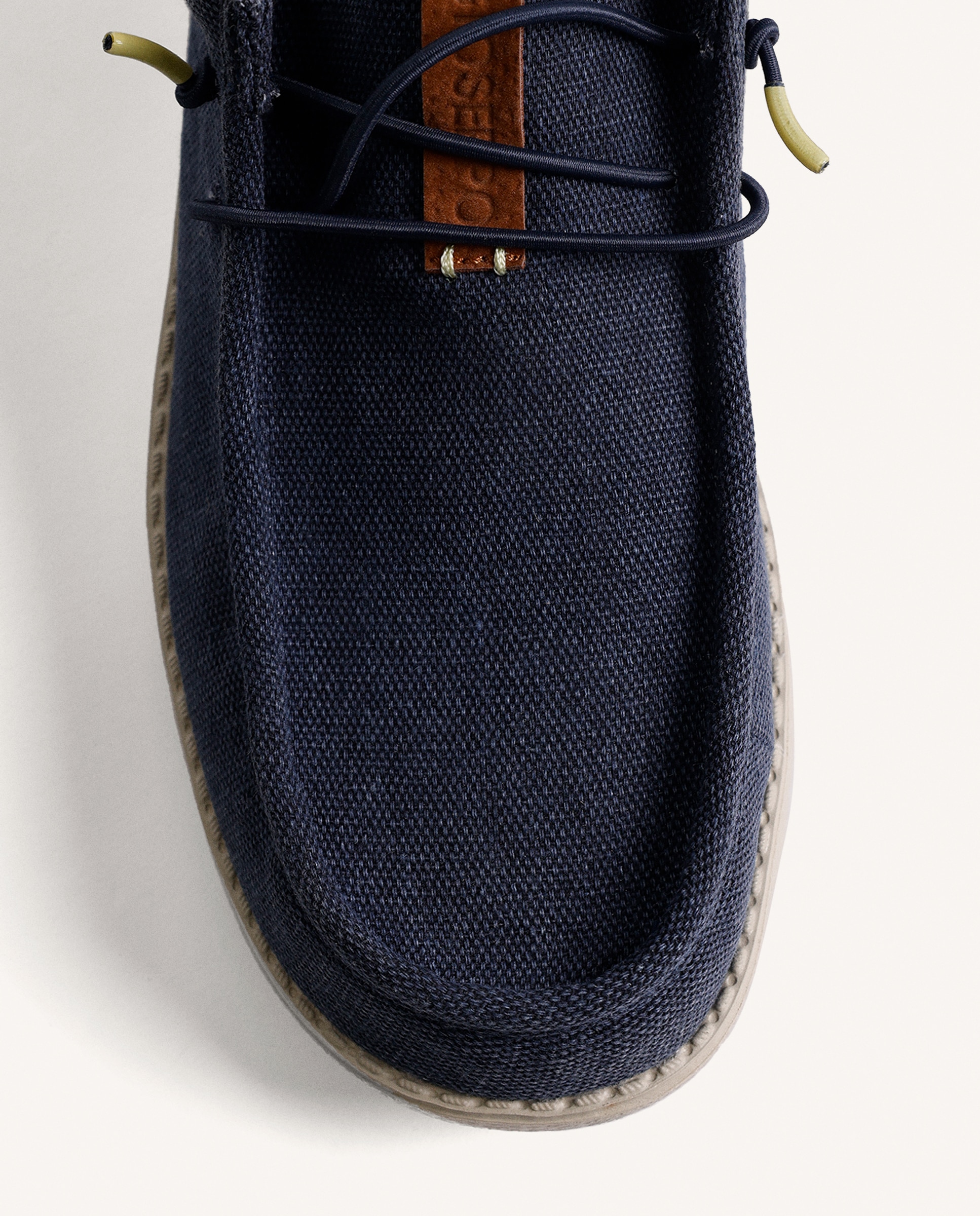 Mocassins de Lona com Acabamentos Coloridos e Cordões Azul-marinho-3