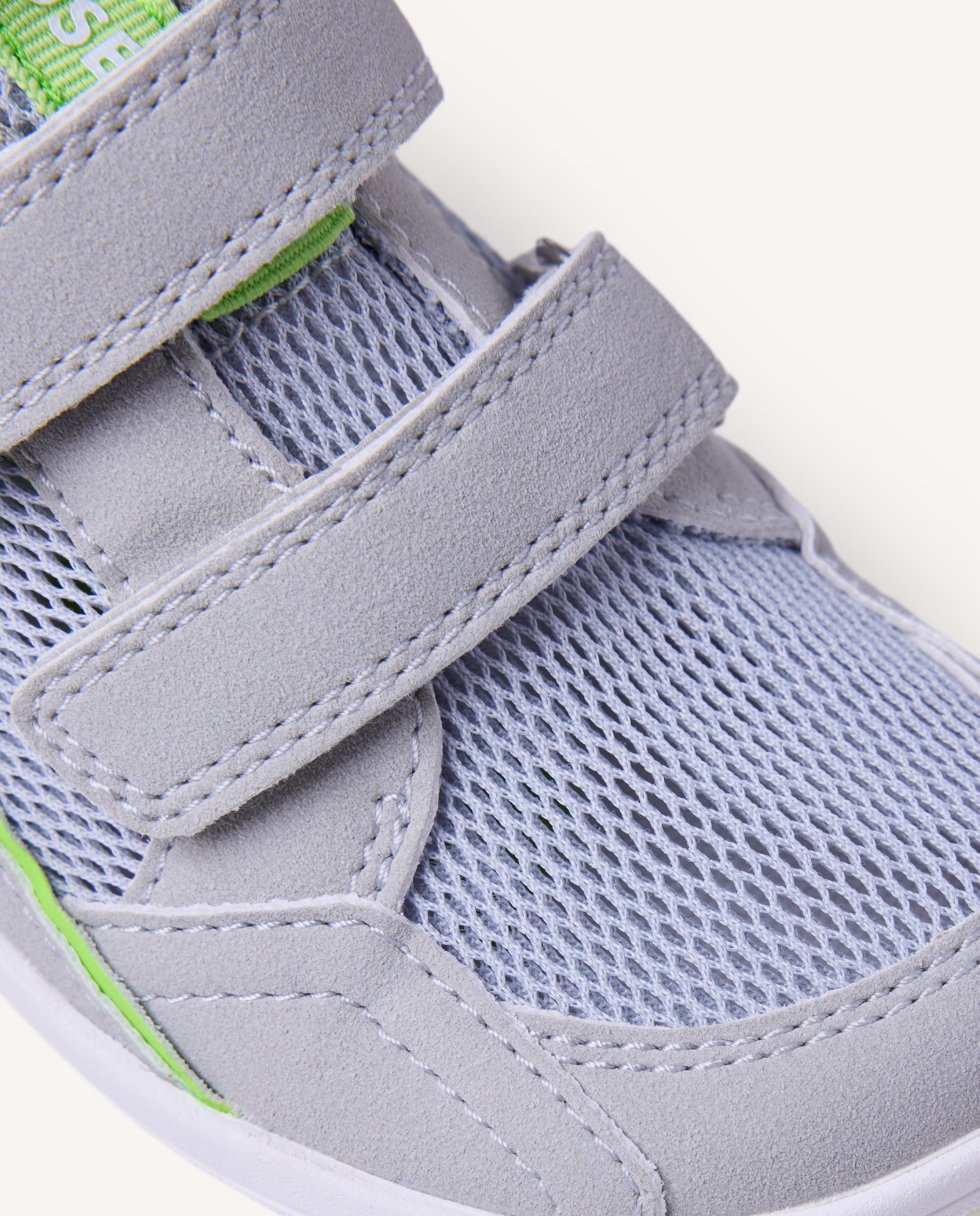 Sapatilhas de Lona Infantil Barefoot Monocolor de Rede Cinzento-4
