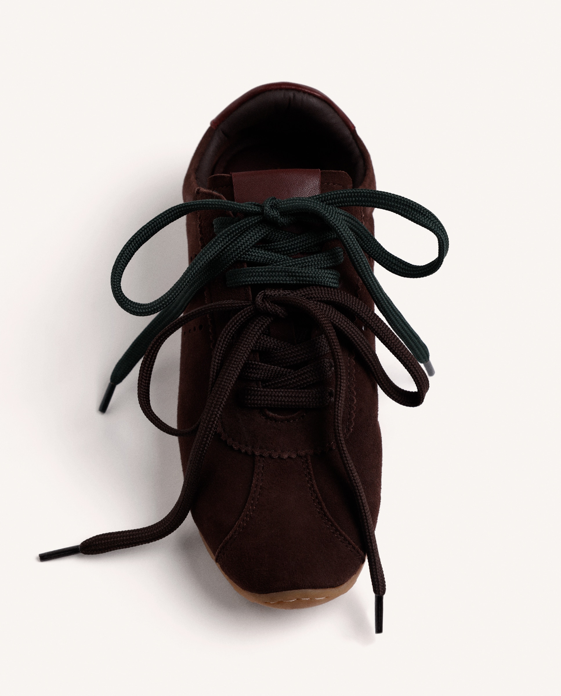 Sapatilhas Desportivas de Pele Camurça com Contraste de Cores Chocolate-3