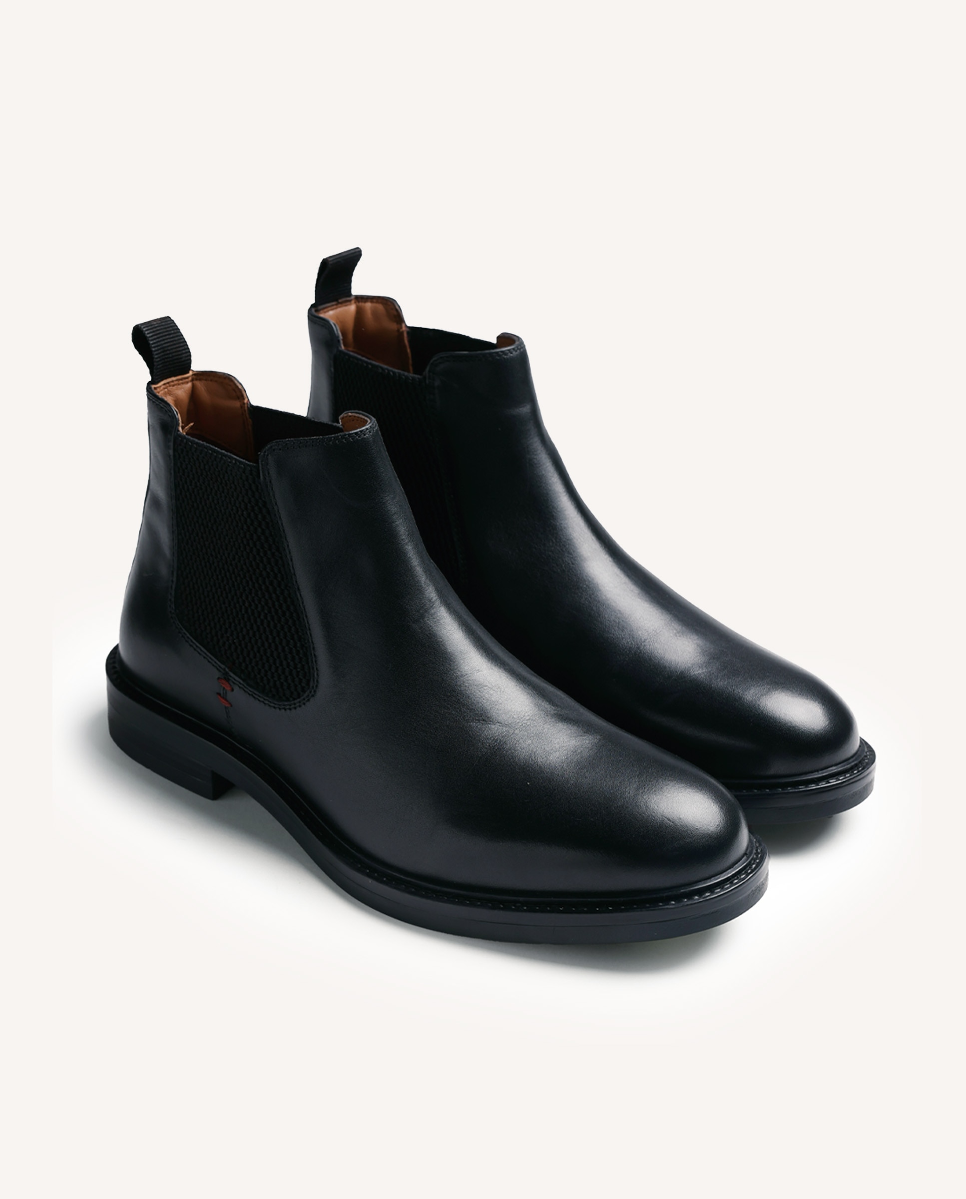 Botins Estilo Chelsea de Pele Preto-2