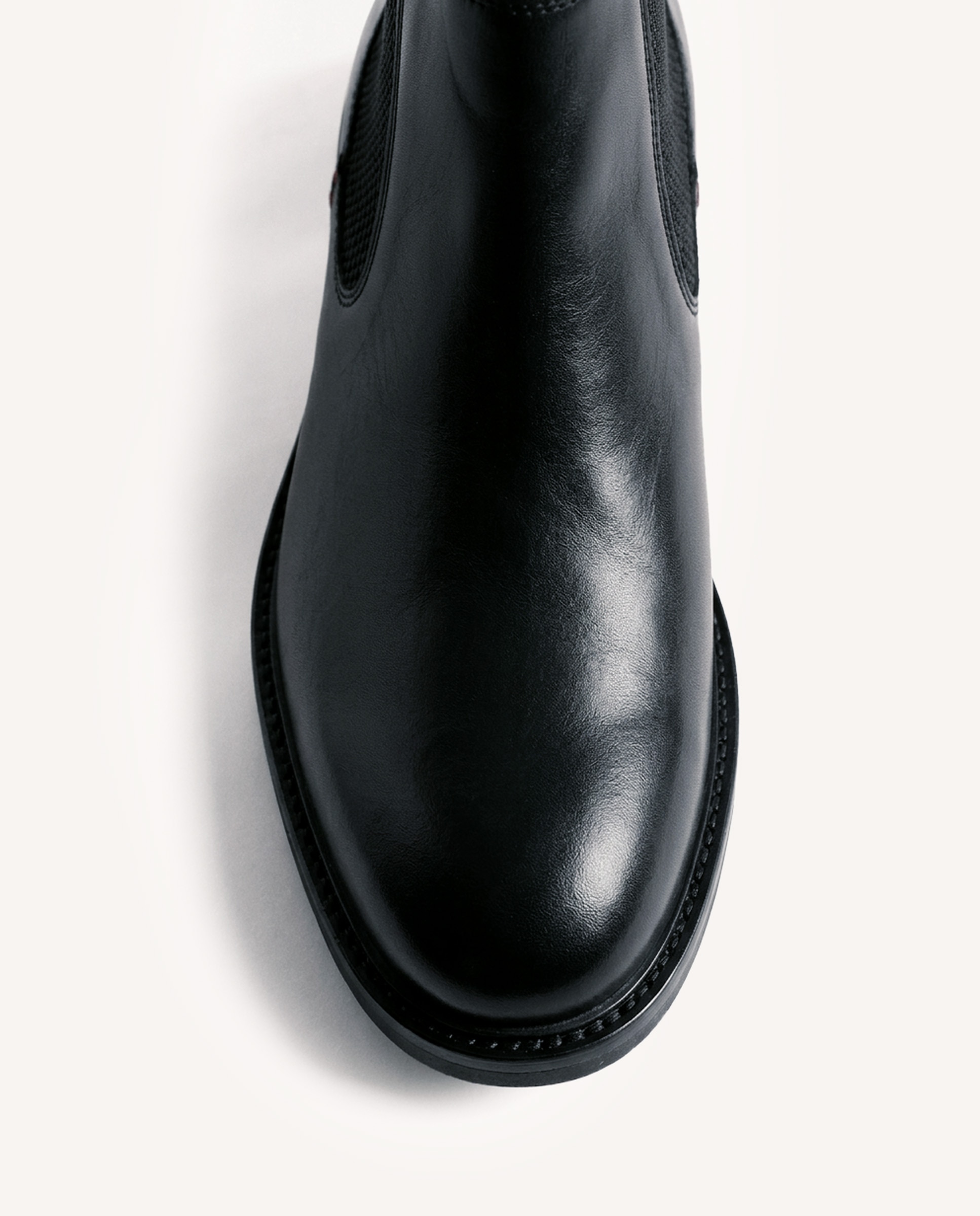 Botins Estilo Chelsea de Pele Preto-3