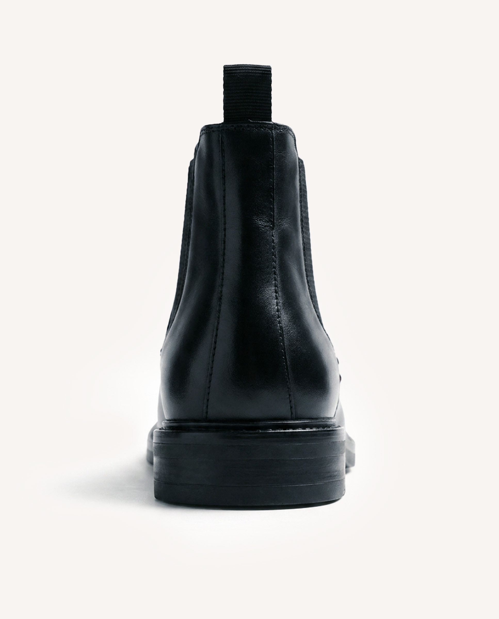 Botins Estilo Chelsea de Pele Preto-4