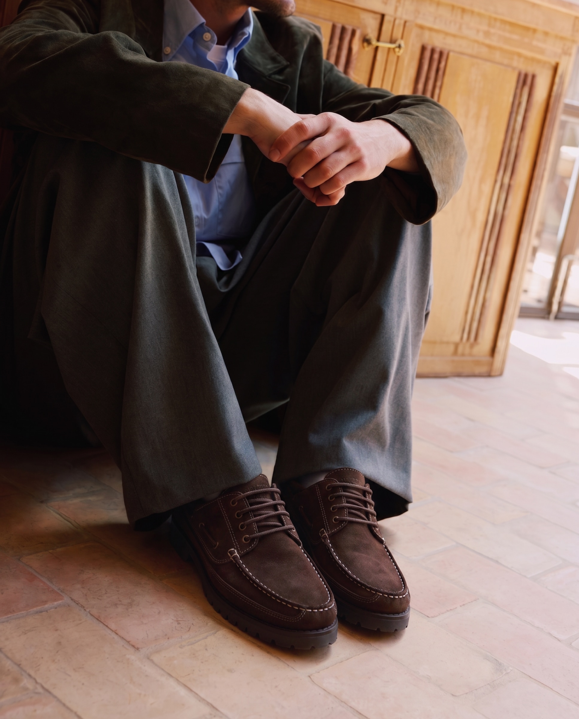 Mocassins Estilo Náuticos de Pele Chocolate-7