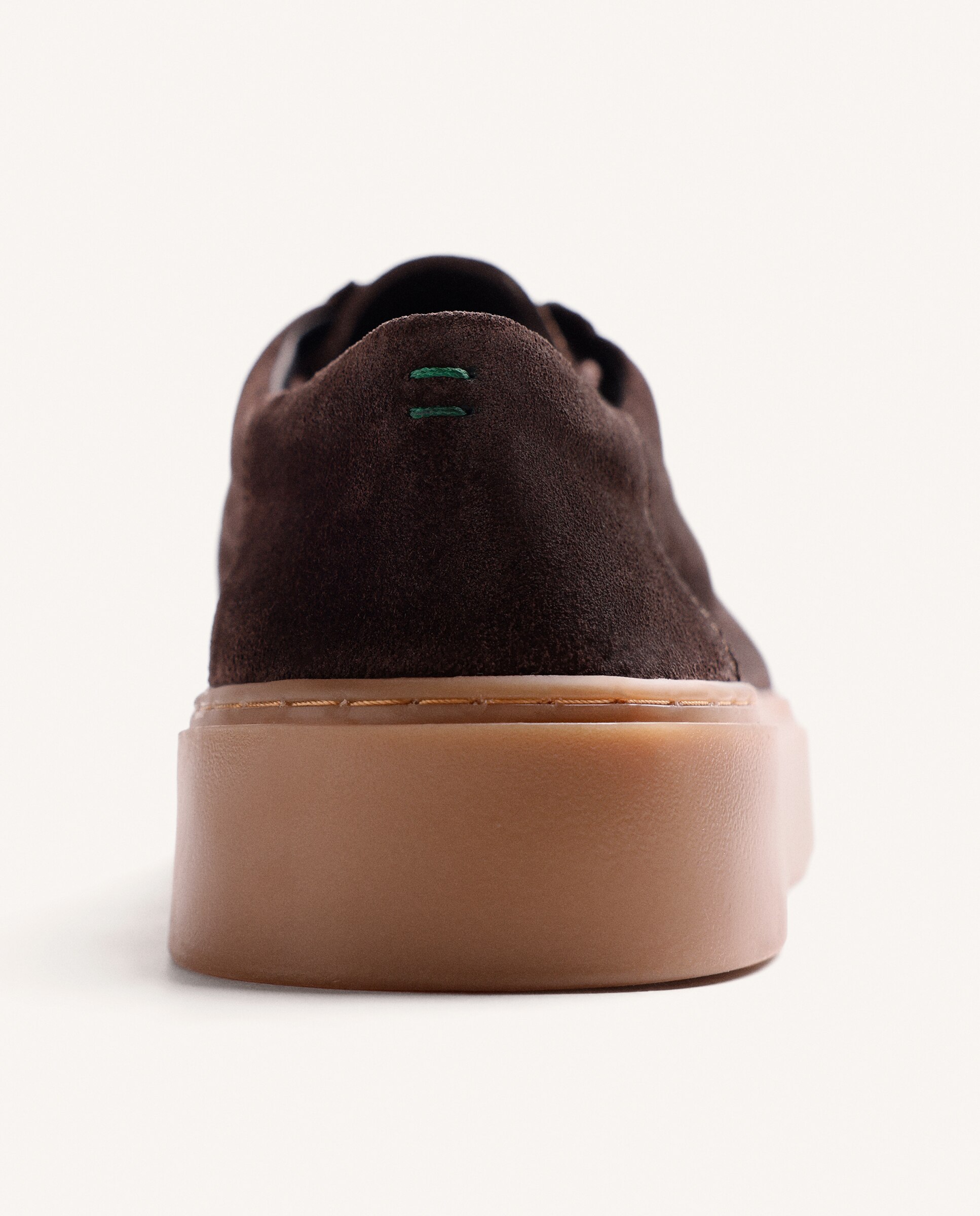 Sapatos de Cordões Estilo Wallabee de Pele Camurça Chocolate-4