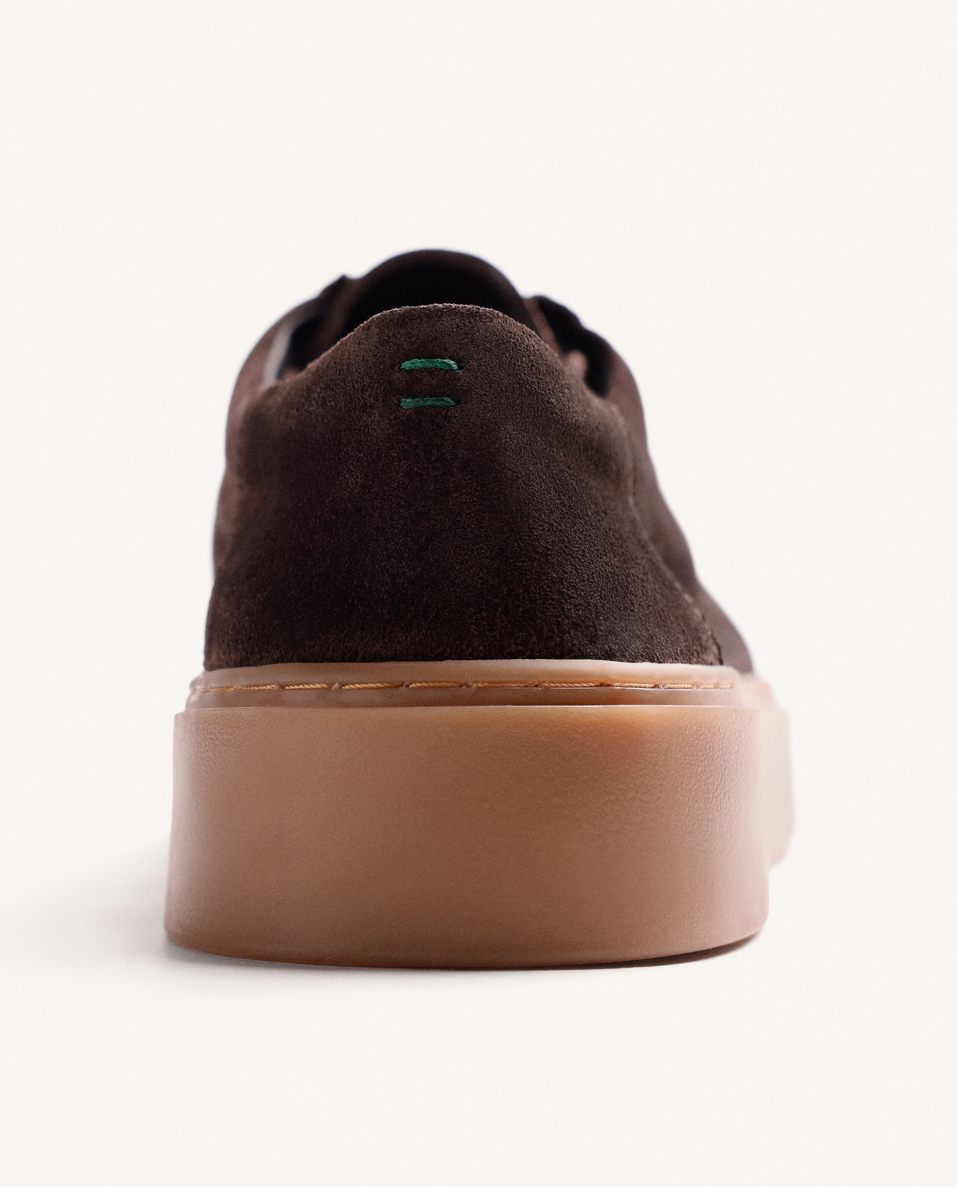 Sapatos de Cordões Estilo Wallabee de Pele Camurça Chocolate-4