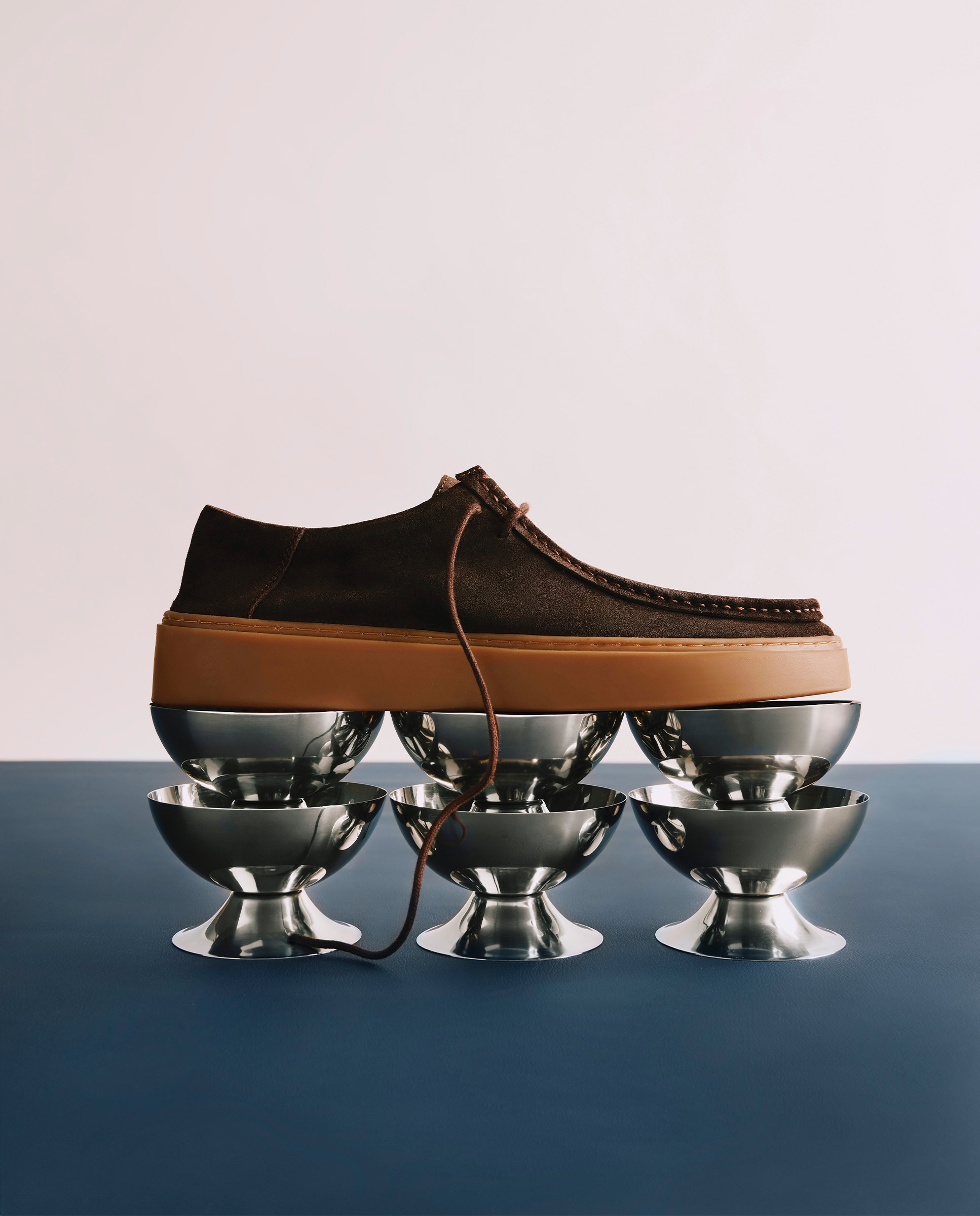Sapatos de Cordões Estilo Wallabee de Pele Camurça Chocolate-5