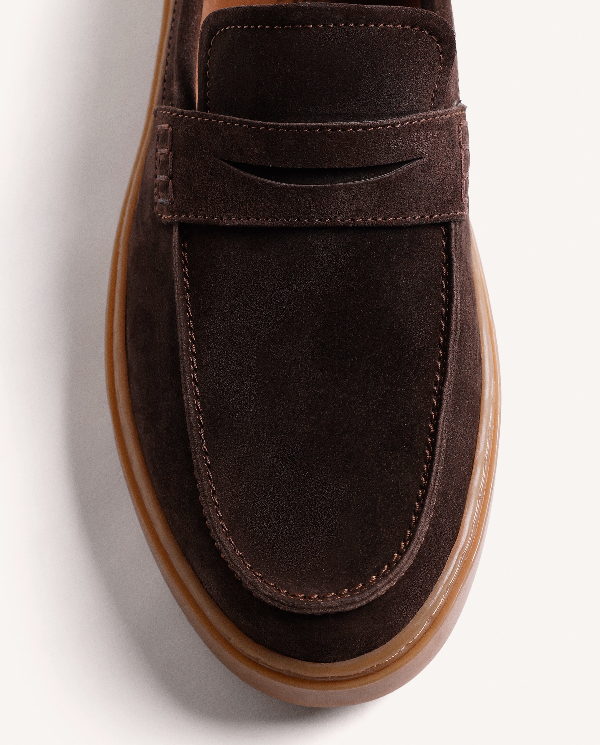 Mocassins Estilo Wallabee de Pele Camurça Chocolate-3