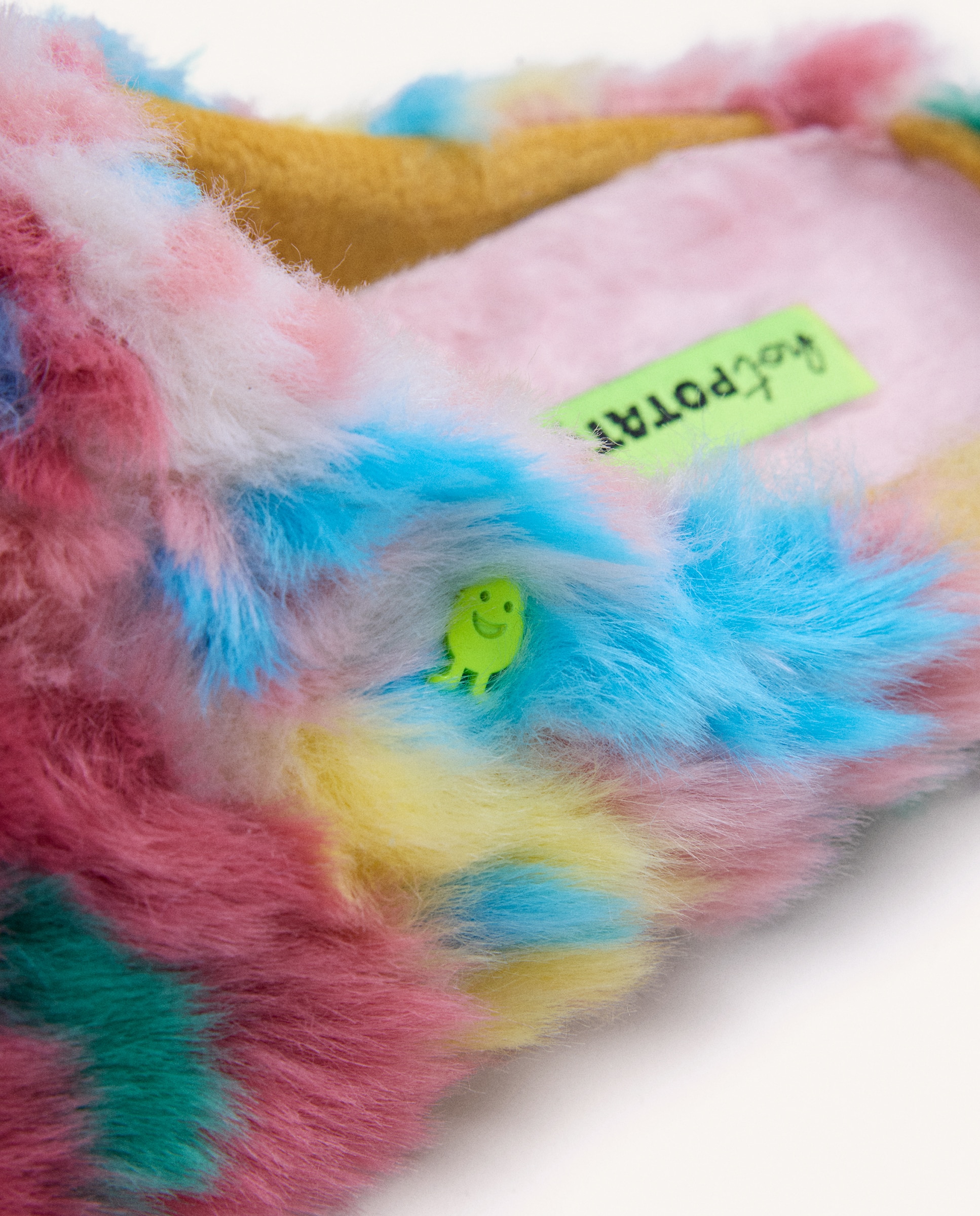 Pantufas de Pelo com Contraste de Cores Rosa-4