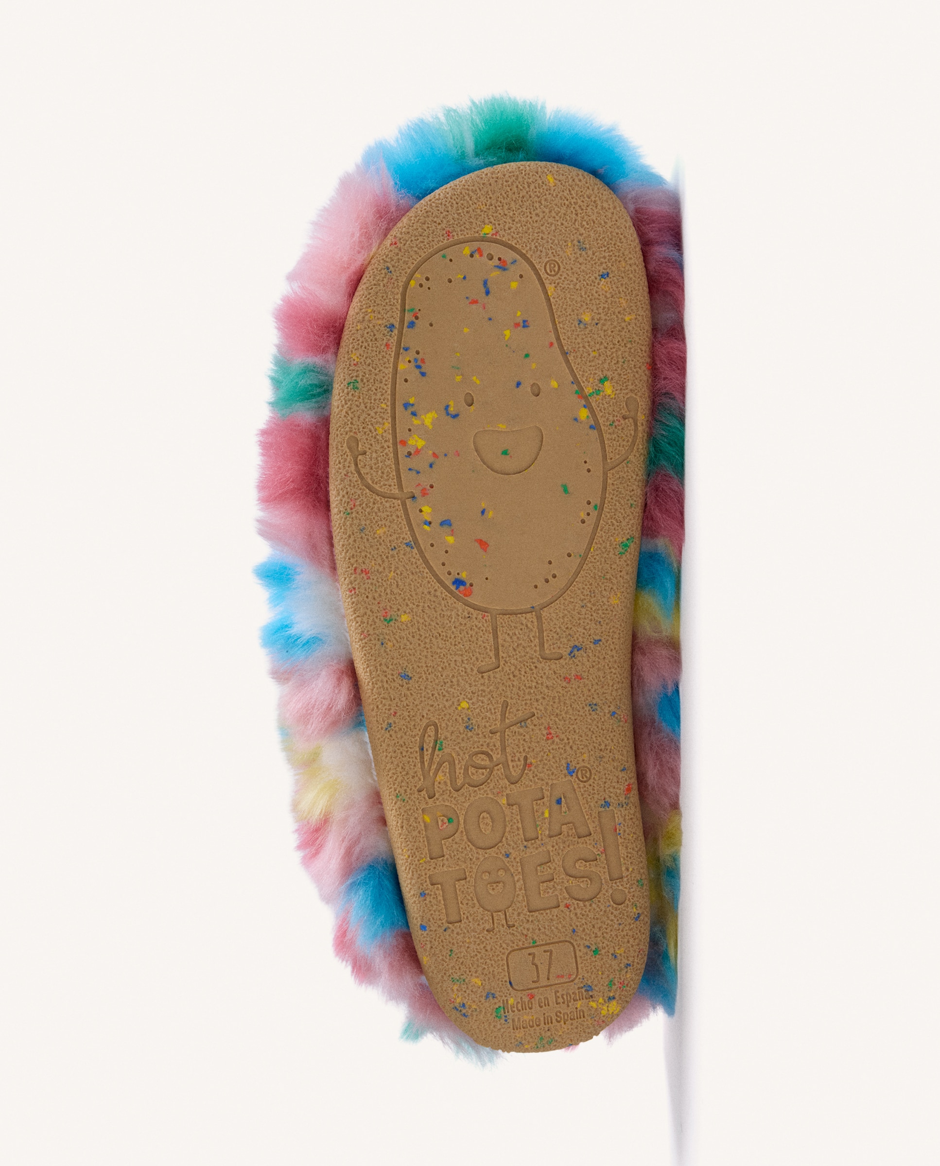 Pantufas de Pelo com Contraste de Cores Rosa-5