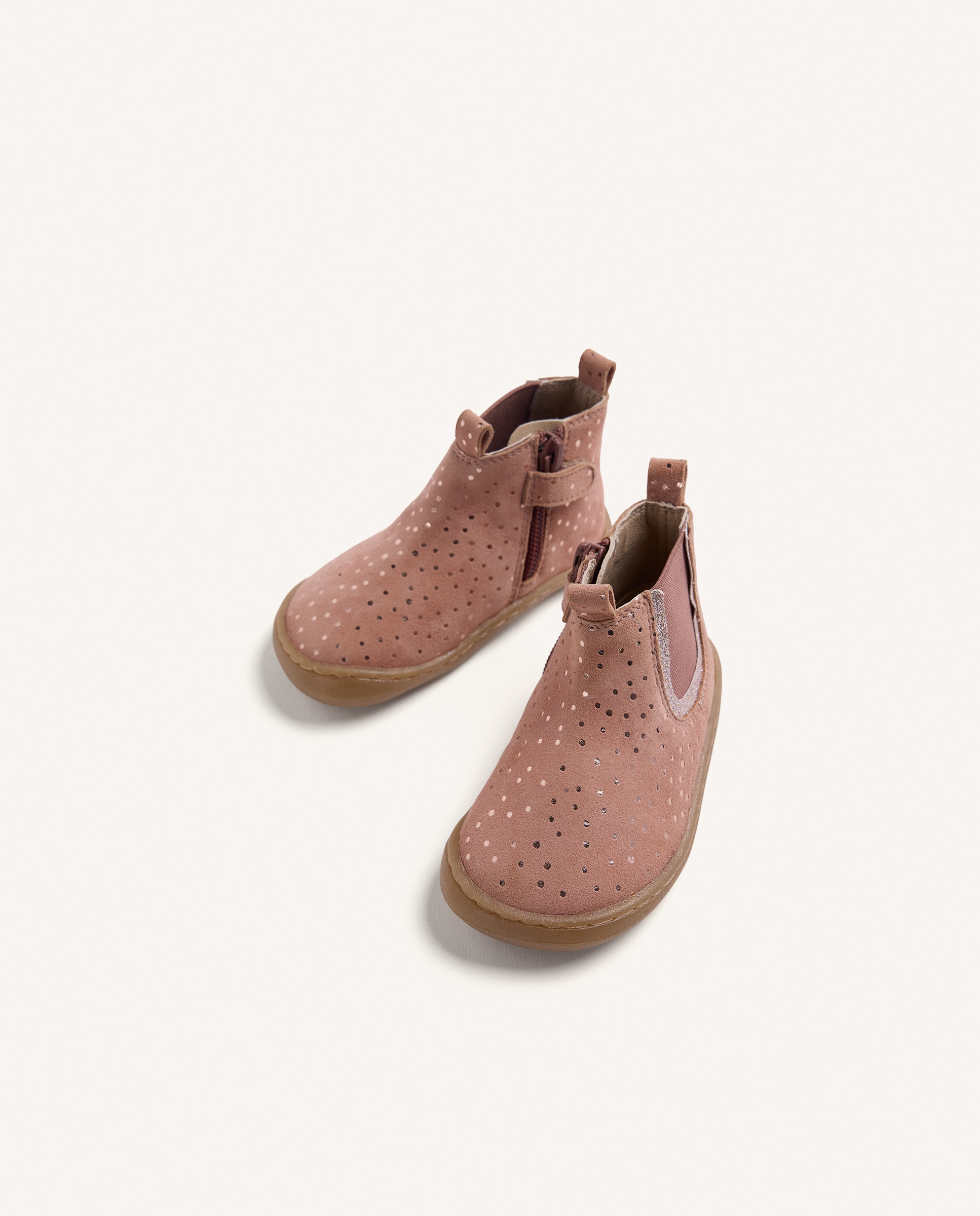 Botins para Bebé de Pele com Lateral Elástico Barefoot Nude-3