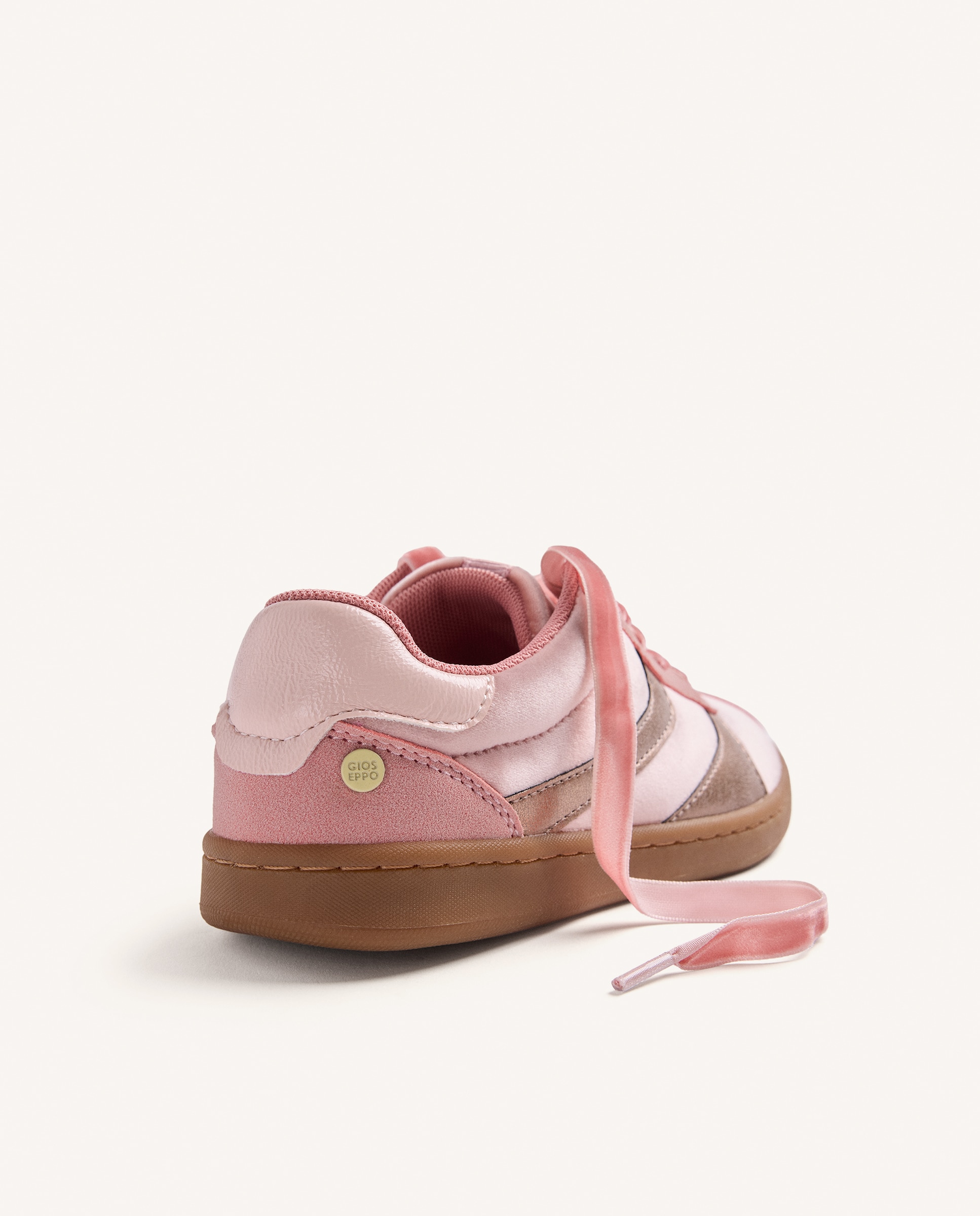 Sapatilhas Desportivas Infantil com Atacadores de Cetim e Detalhes Metalizados Rosa-4