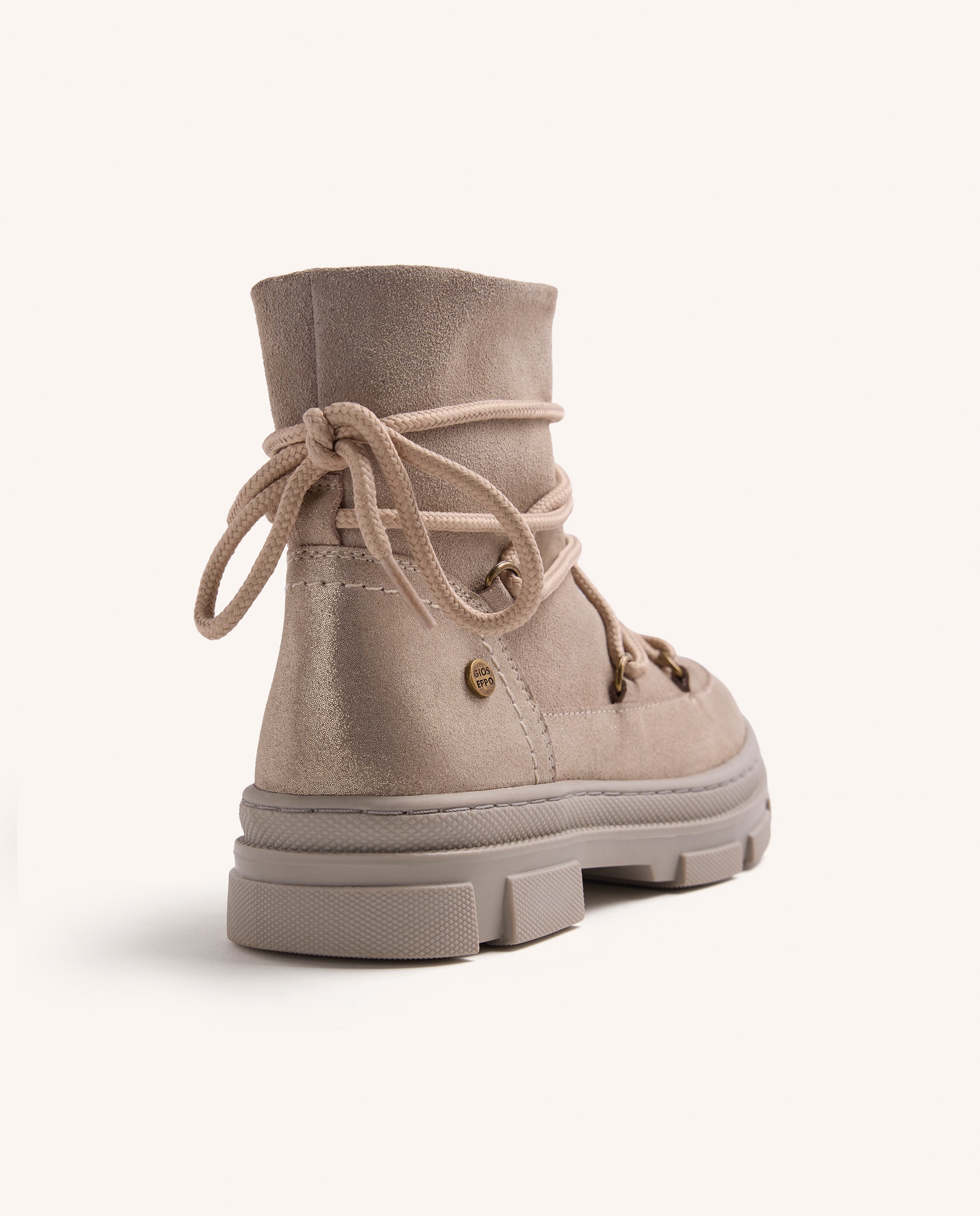 Botas de Pele Forradas de Pelo Taupe-4