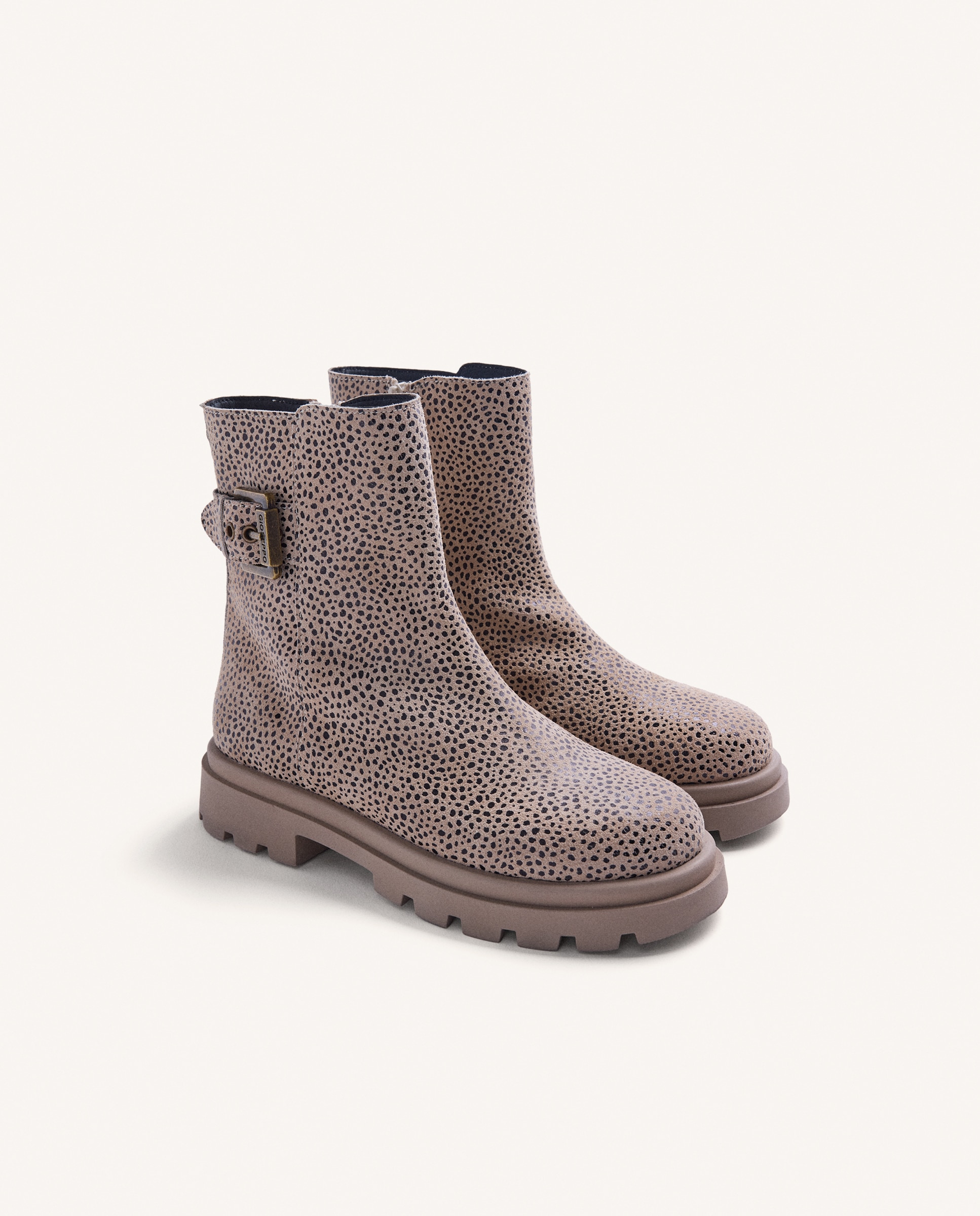 Botas Infantil de Pele com Estampado de Animal Print Estampado-2
