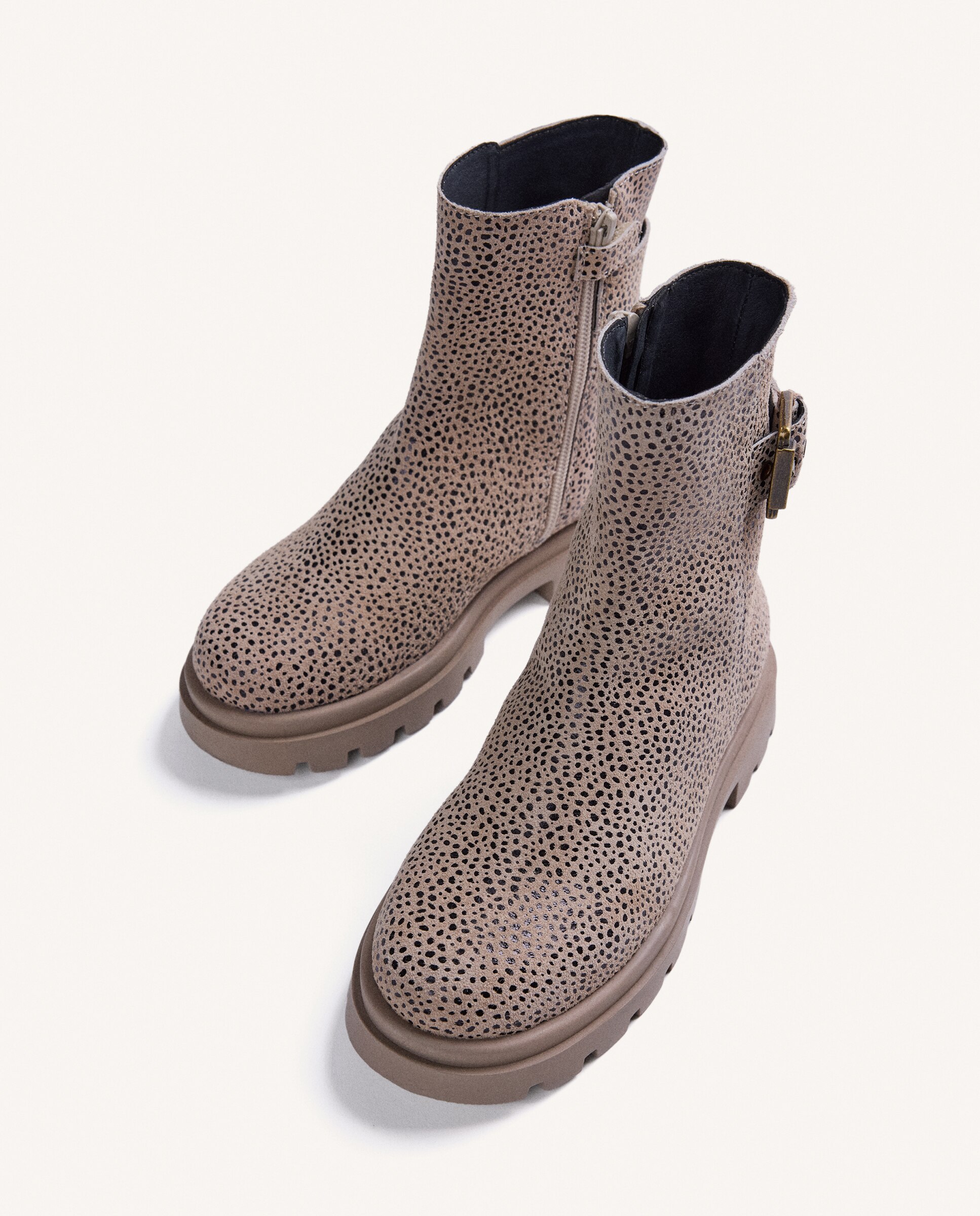 Botas Infantil de Pele com Estampado de Animal Print Estampado-3