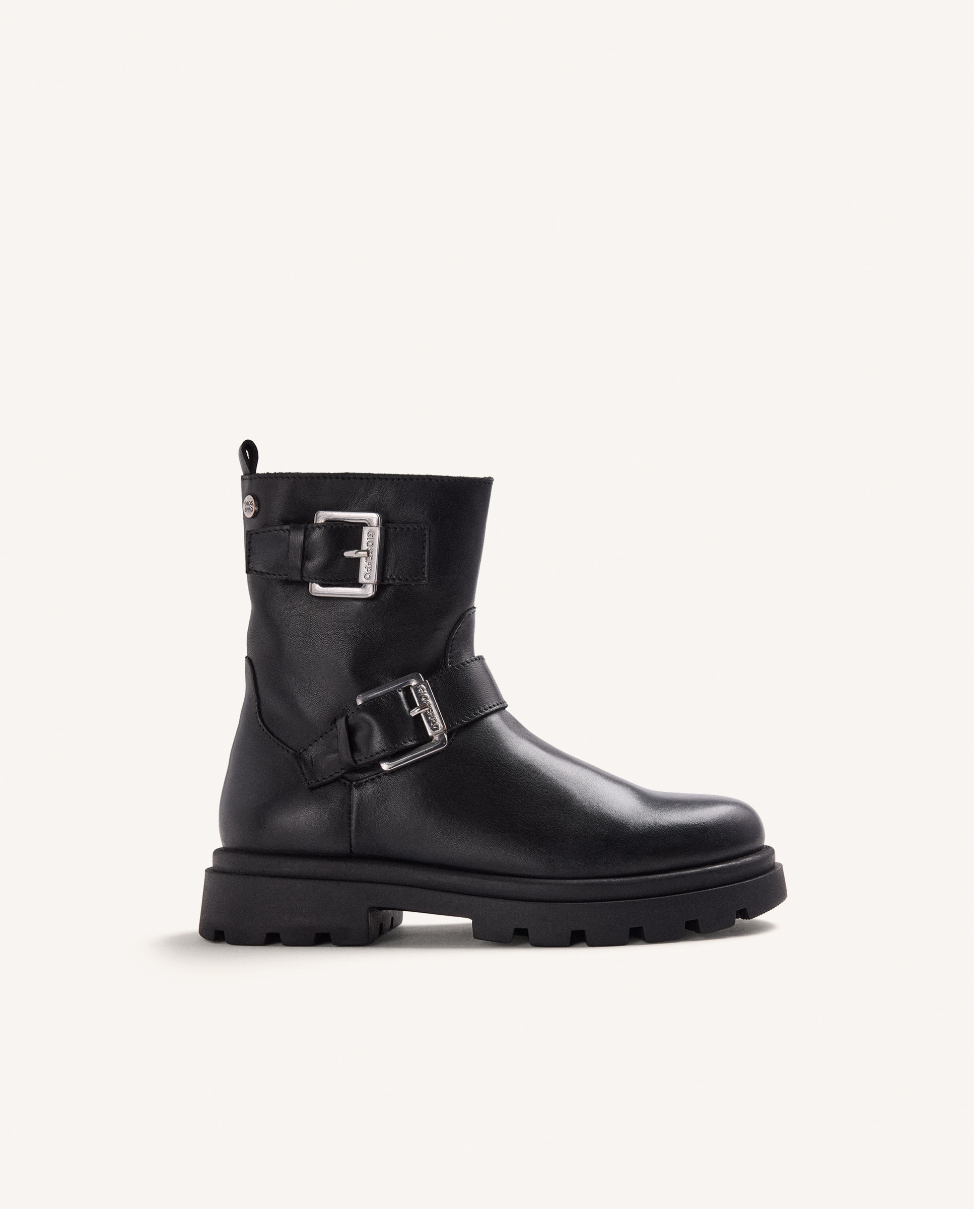 Imagem 0 de Botas Infantil de Pele Biker com Fivela Dupla