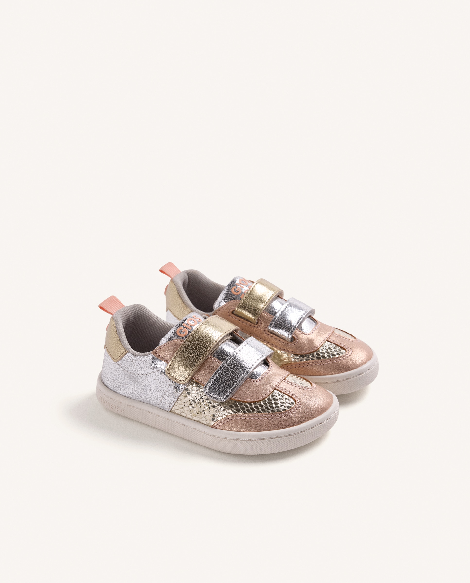 Sapatilhas Desportivas Barefoot com Efeito Craquelado Ouro / Prata-2