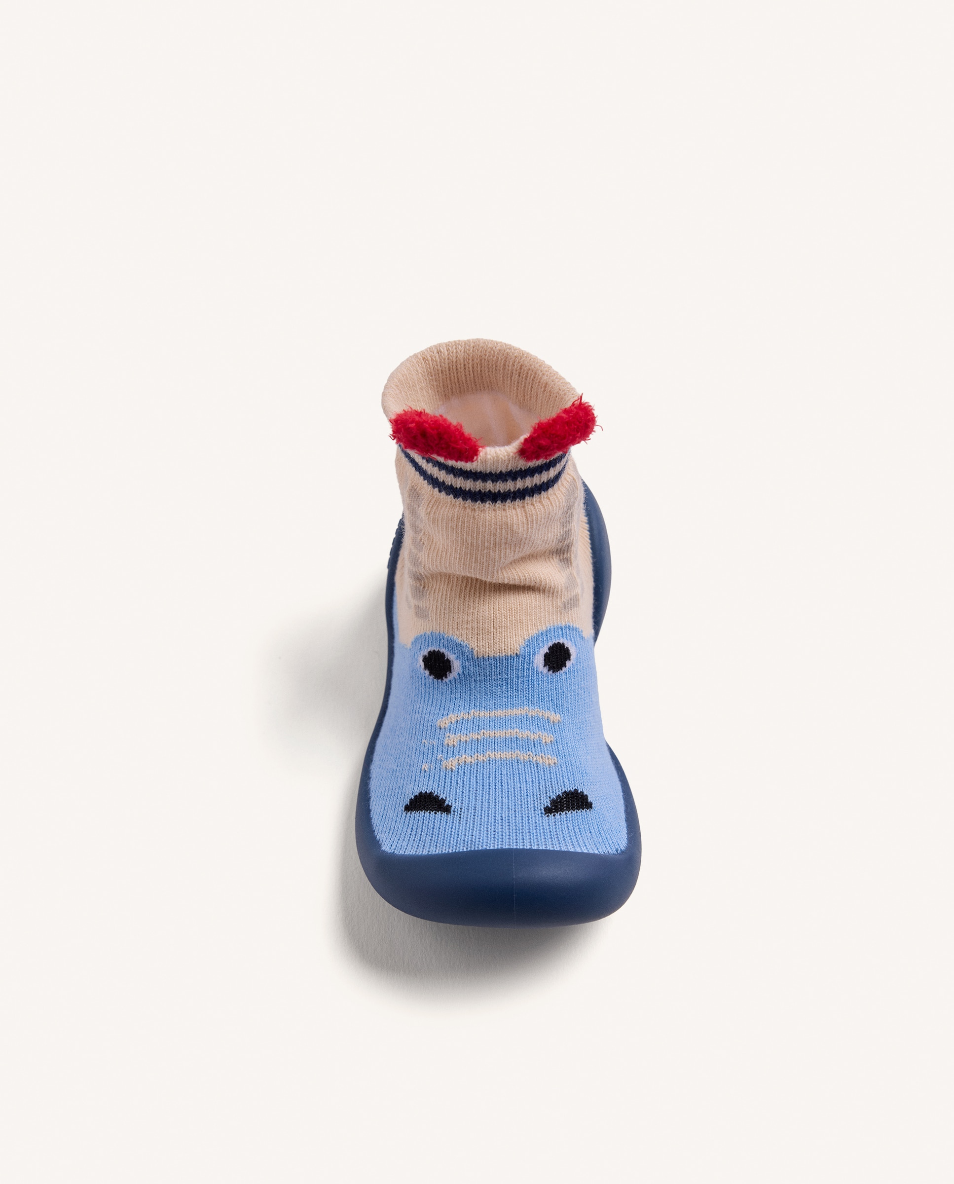 Pantufas Fechadas para Bebé Tipo Meias com Carinha de Animal Marinho-3